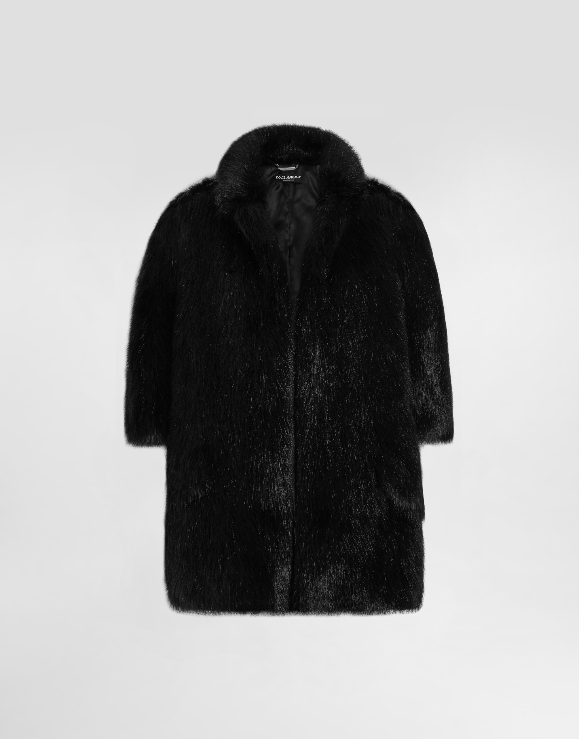 Dolce & Gabbana Faux Fur Jacket - Woman Coats And Jackets Black