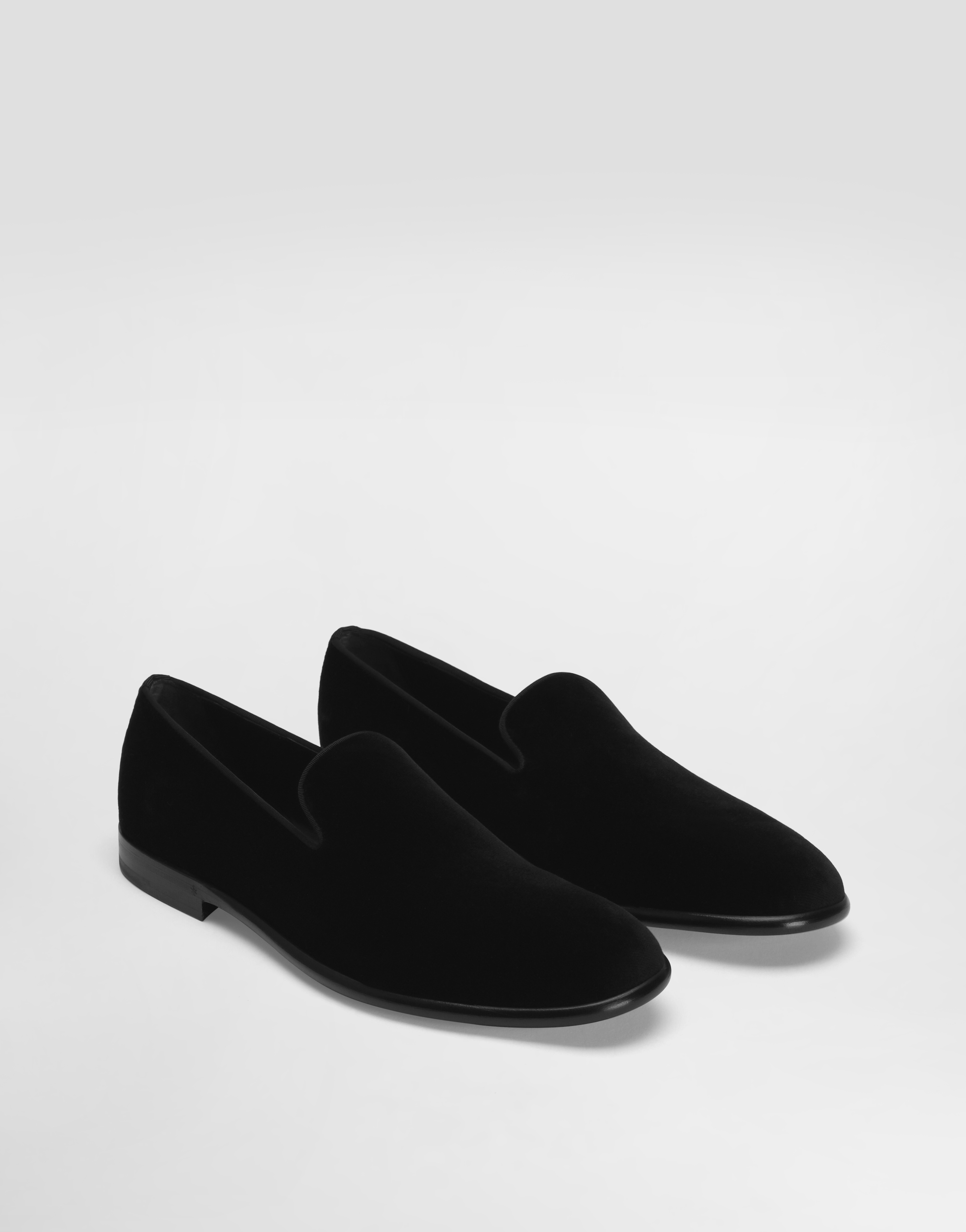 Dolce & Gabbana Black Dg Crown Embroidery Loafers Slip On Shoes