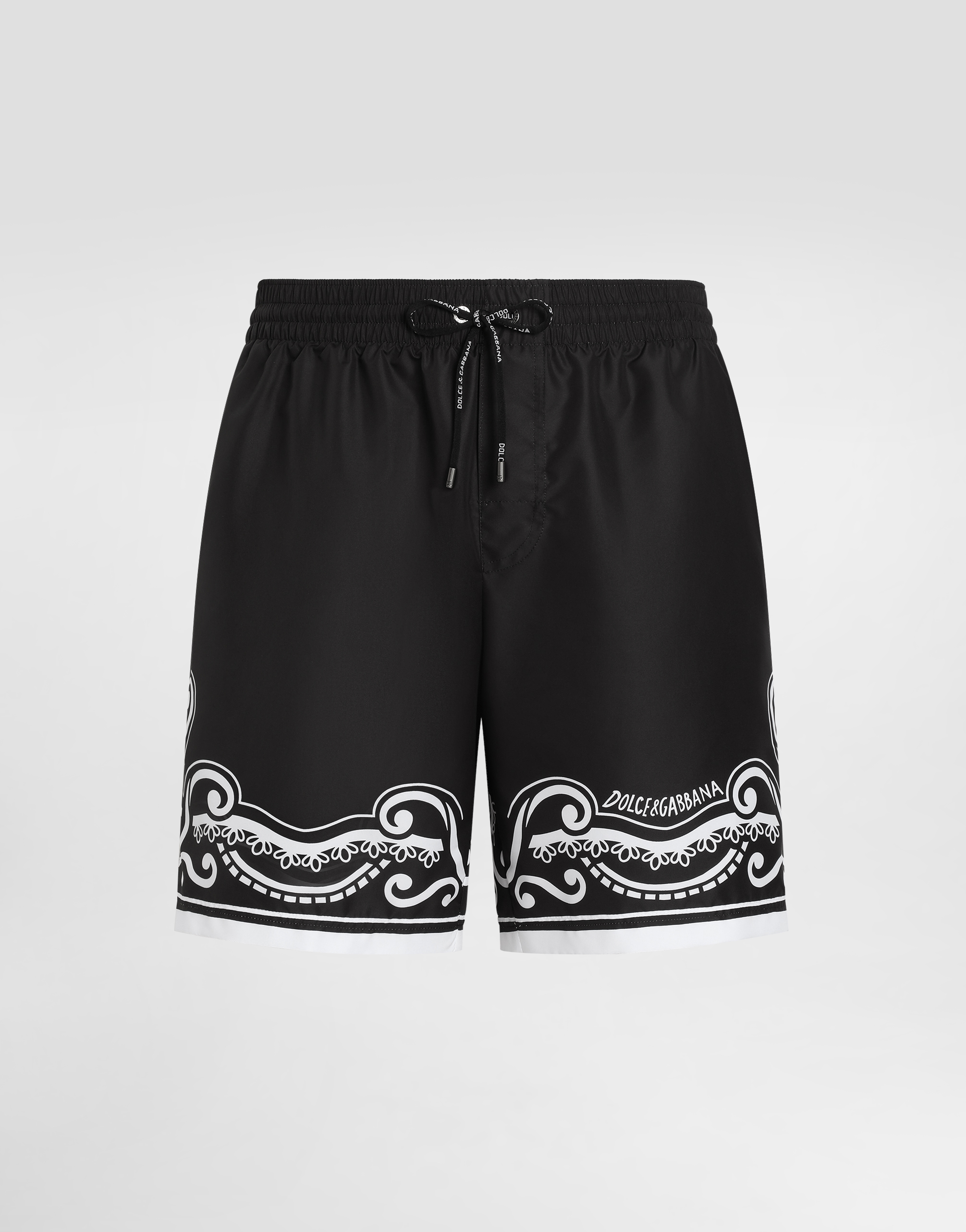 Dolce & Gabbana Mid-length Swim Trunks With Bandanna Print - Man Beachwear Print 5