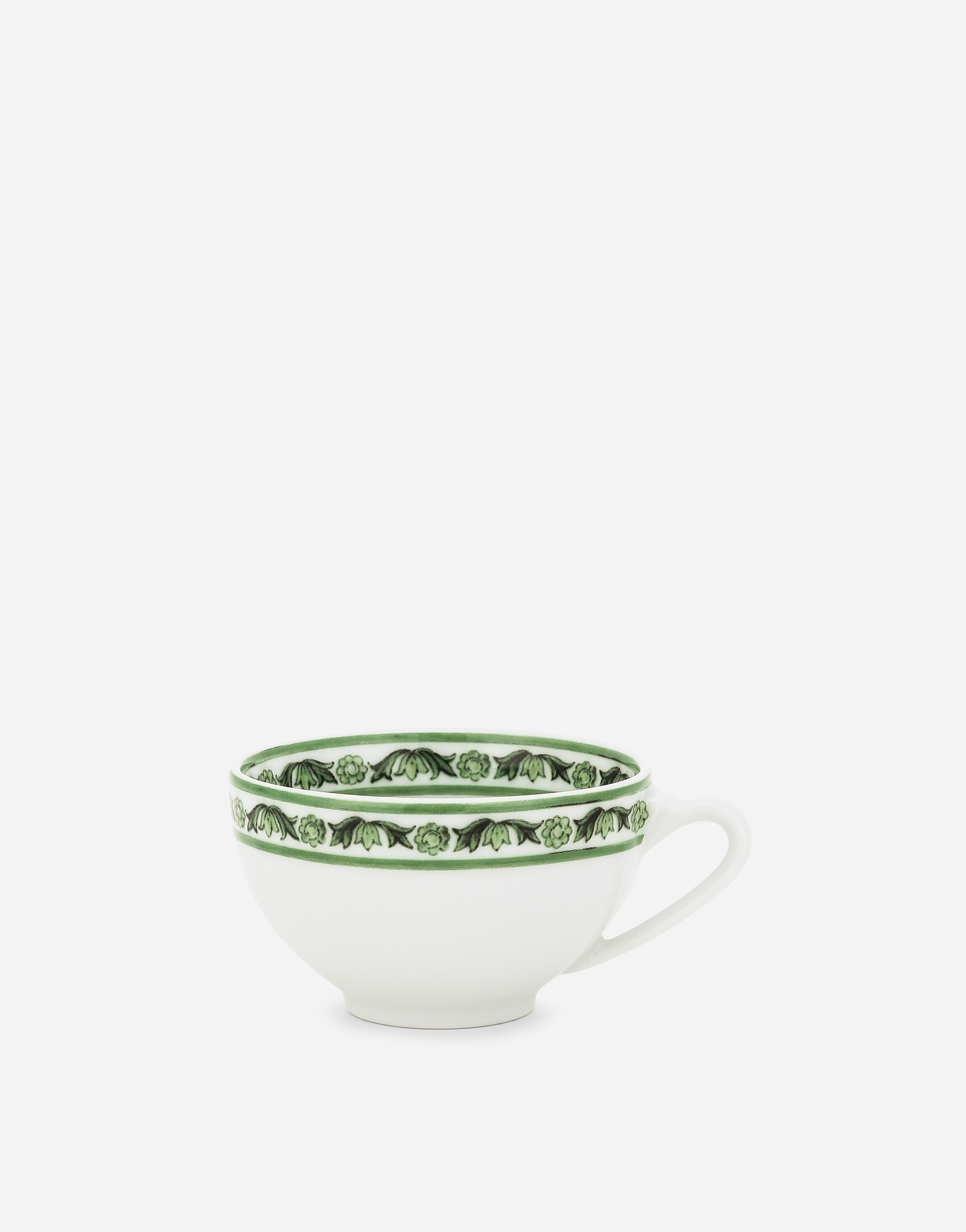 Dolce & Gabbana Set 2 Porcelain Espresso Cups With Saucers In Multicolor