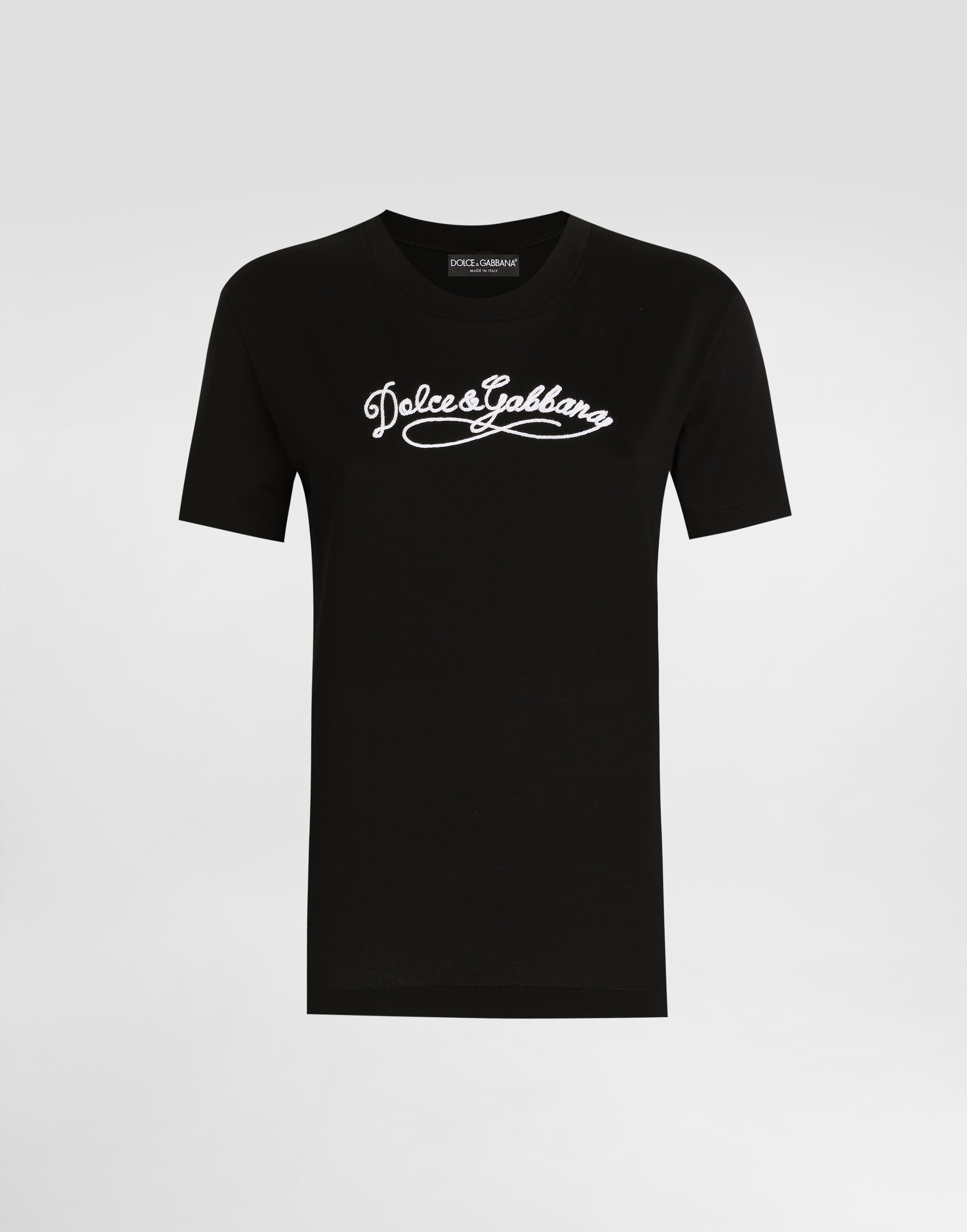 Dolce & Gabbana Jersey T-shirt With Embroidery In Black