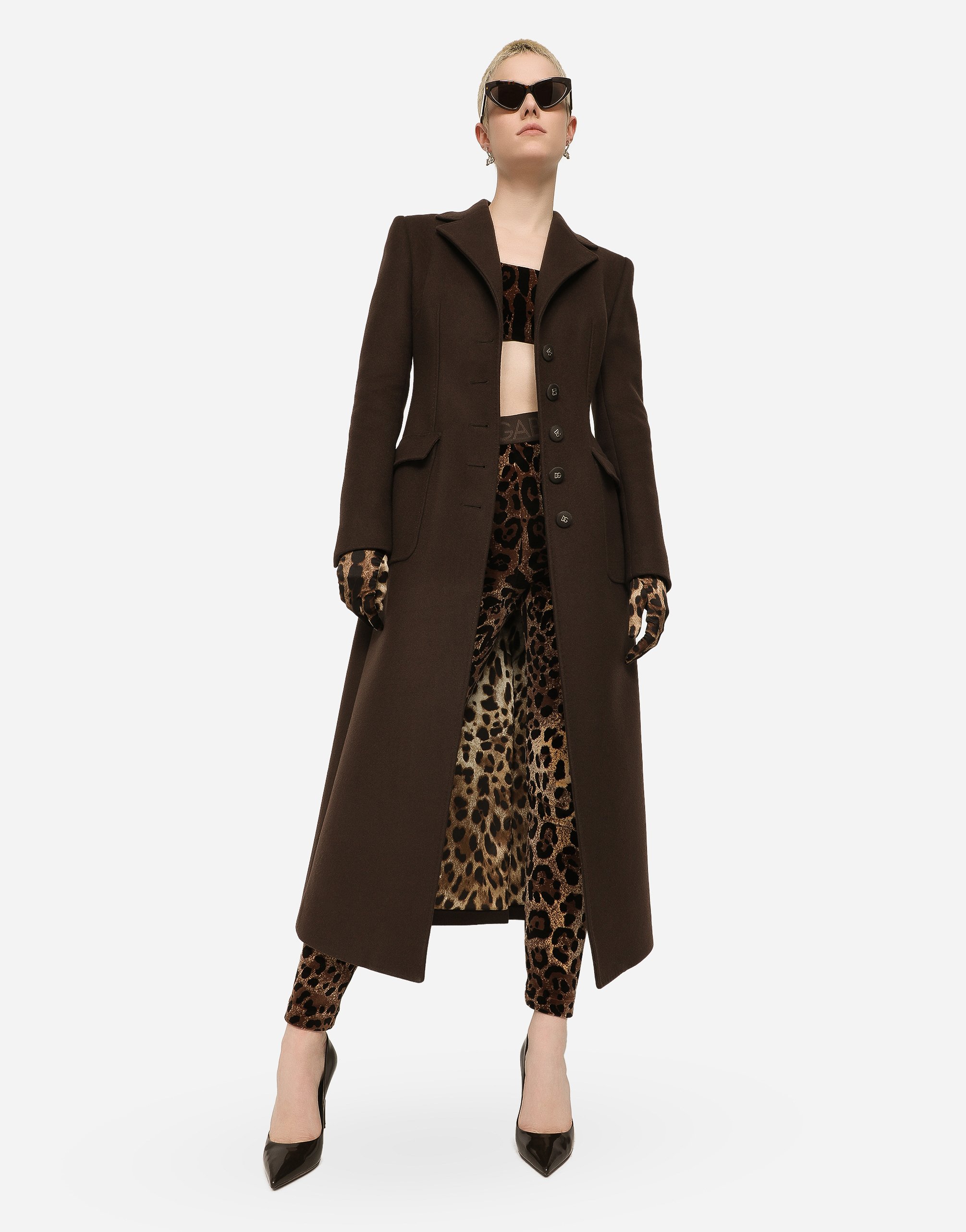 Dolce & Gabbana Long Single-breasted Wool And Cashmere Coat In Brown