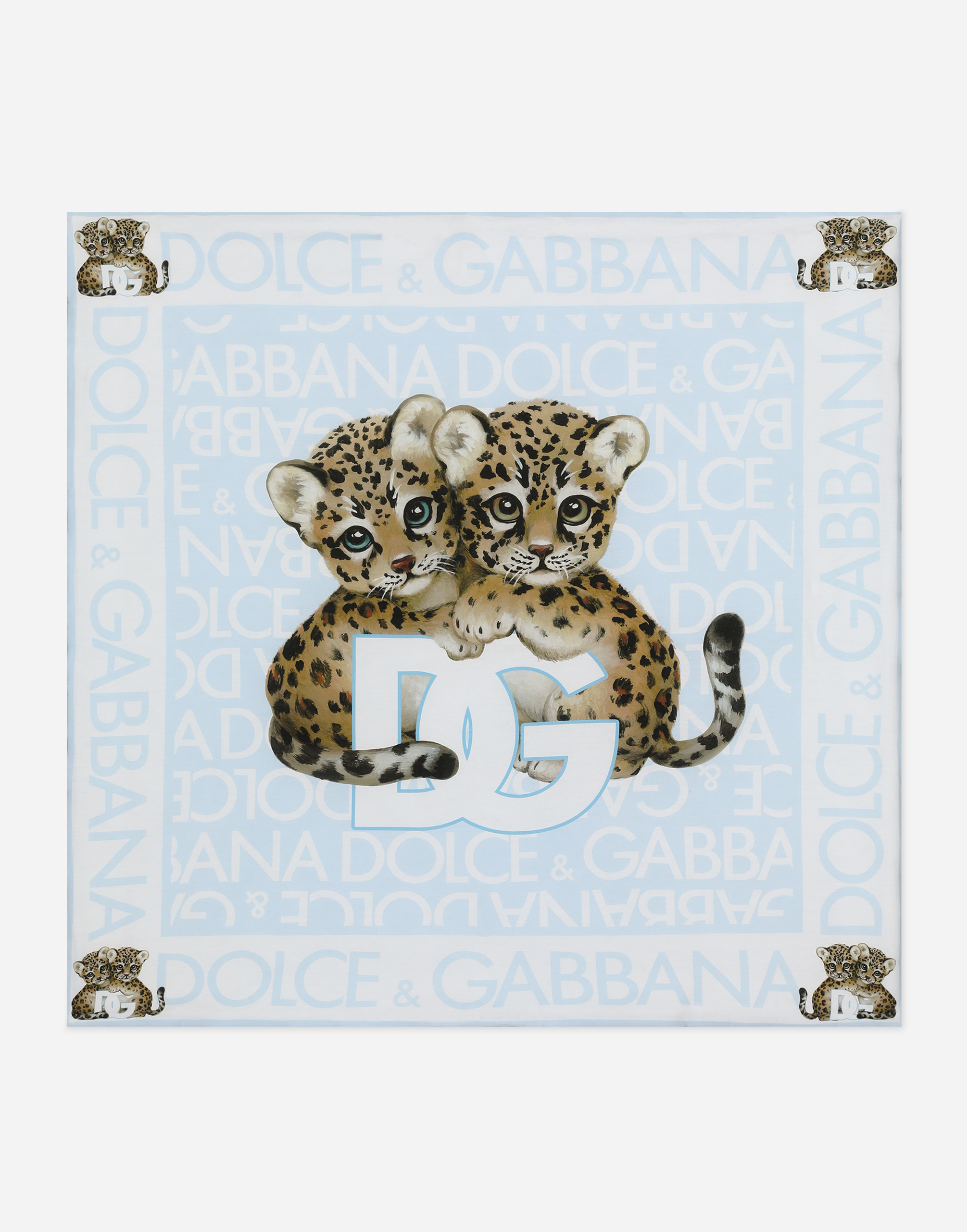DOLCE & GABBANA JERSEY BLANKET WITH ALL-OVER LOGO PRINT