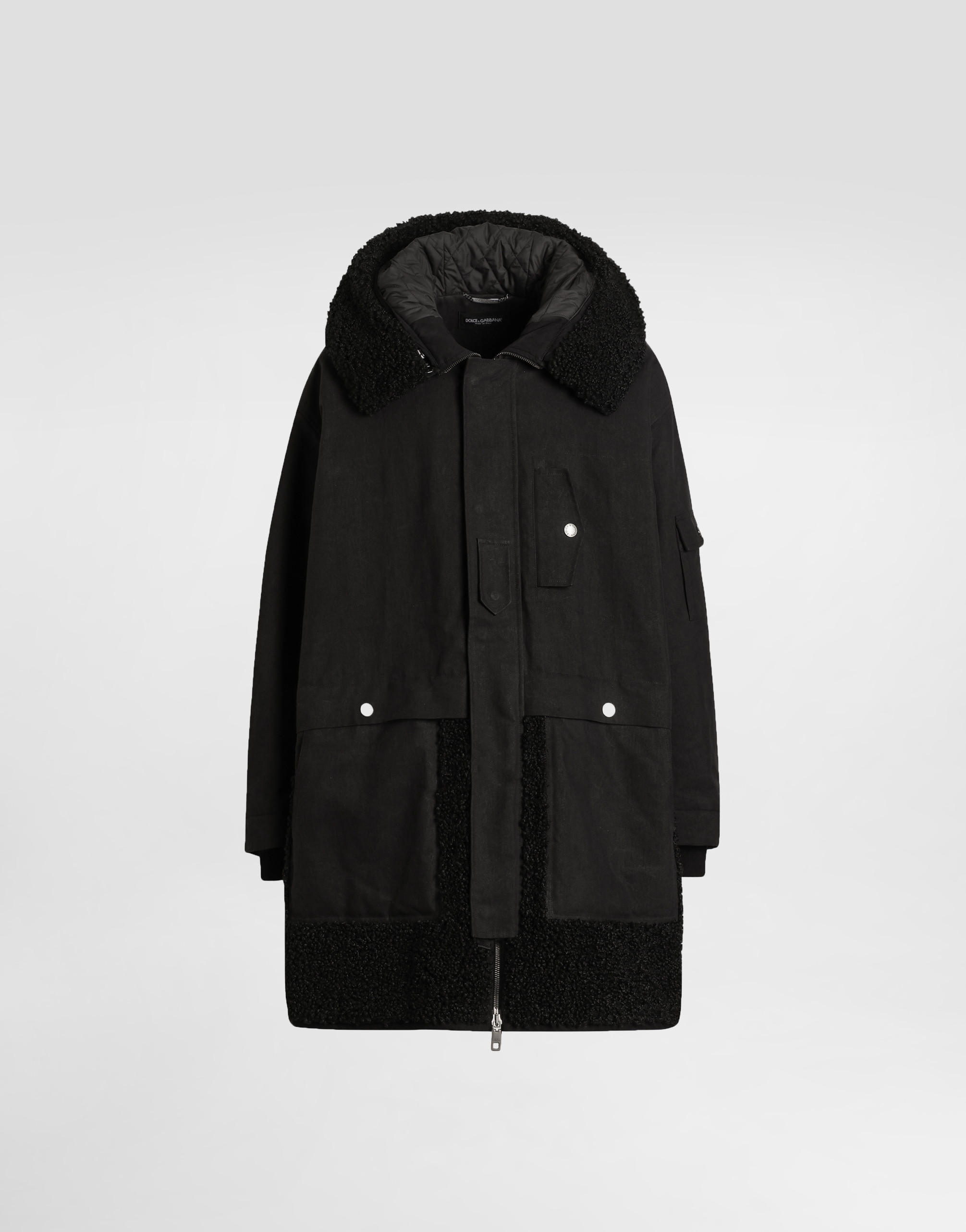 Waxed long down jacket