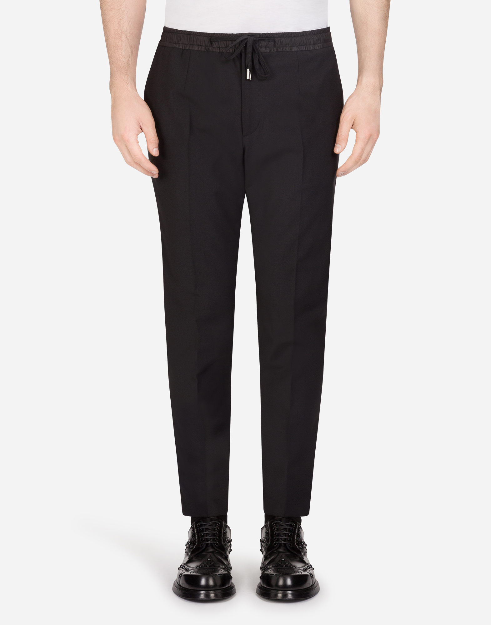 Dolce & Gabbana BLACK WOOL TROUSERS ウール スラックス パンツ Trousers in stretch wool in Black for Men | Dolce&Gabbana®