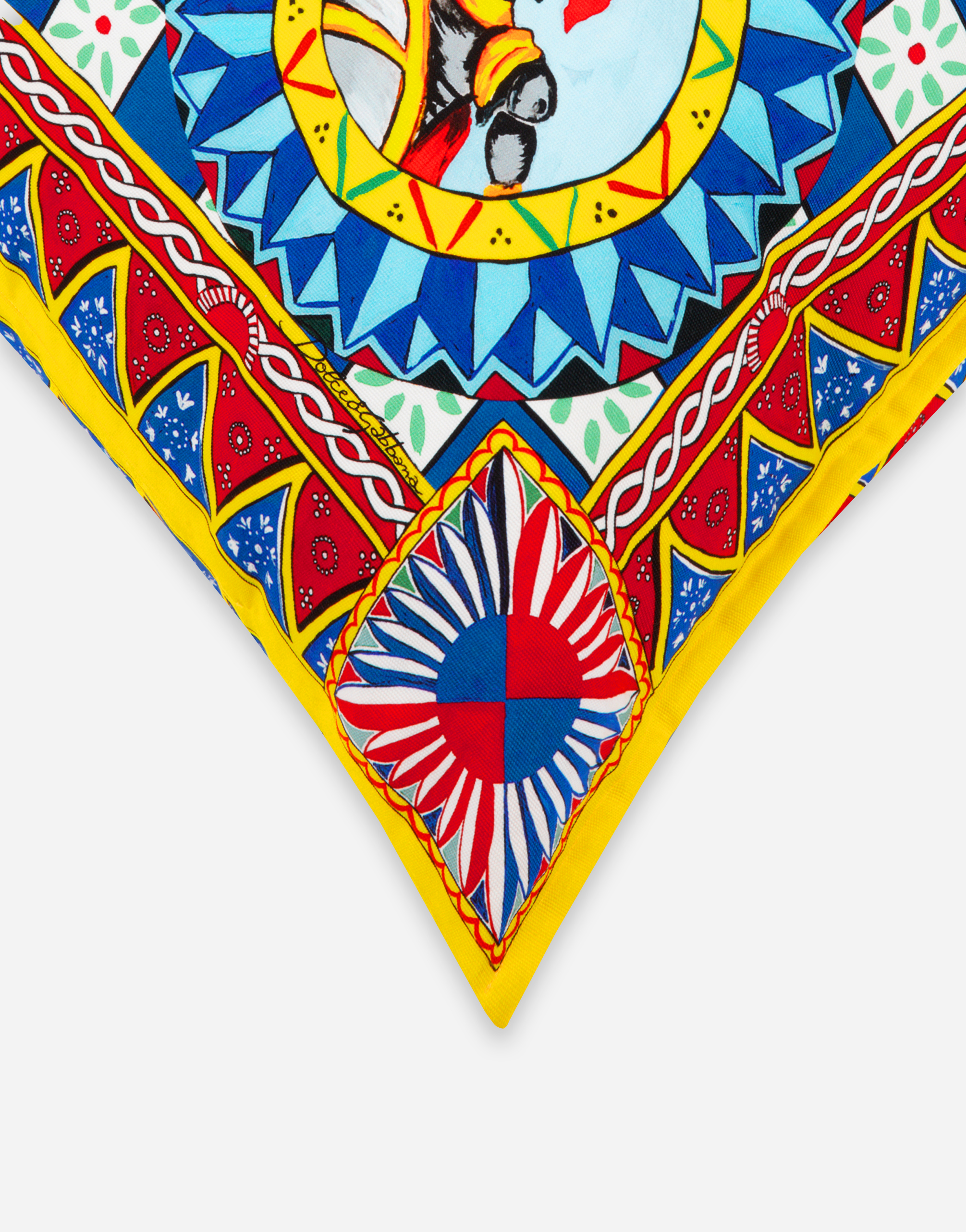 Dolce & Gabbana Canvas Cushion Extra Large In Multicolor