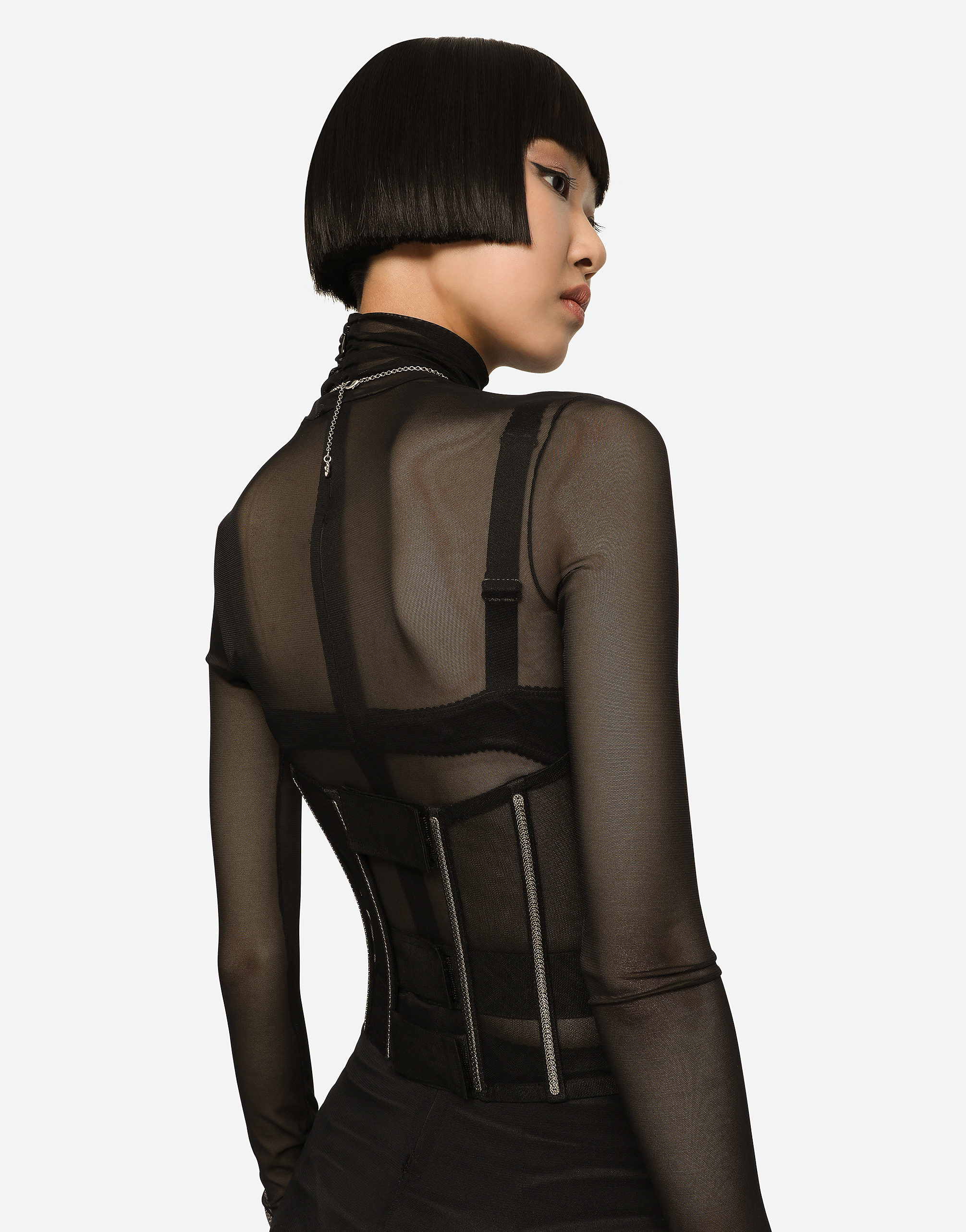 DOLCE & GABBANA KIM DOLCE&GABBANA TULLE CORSET BELT WITH BONING