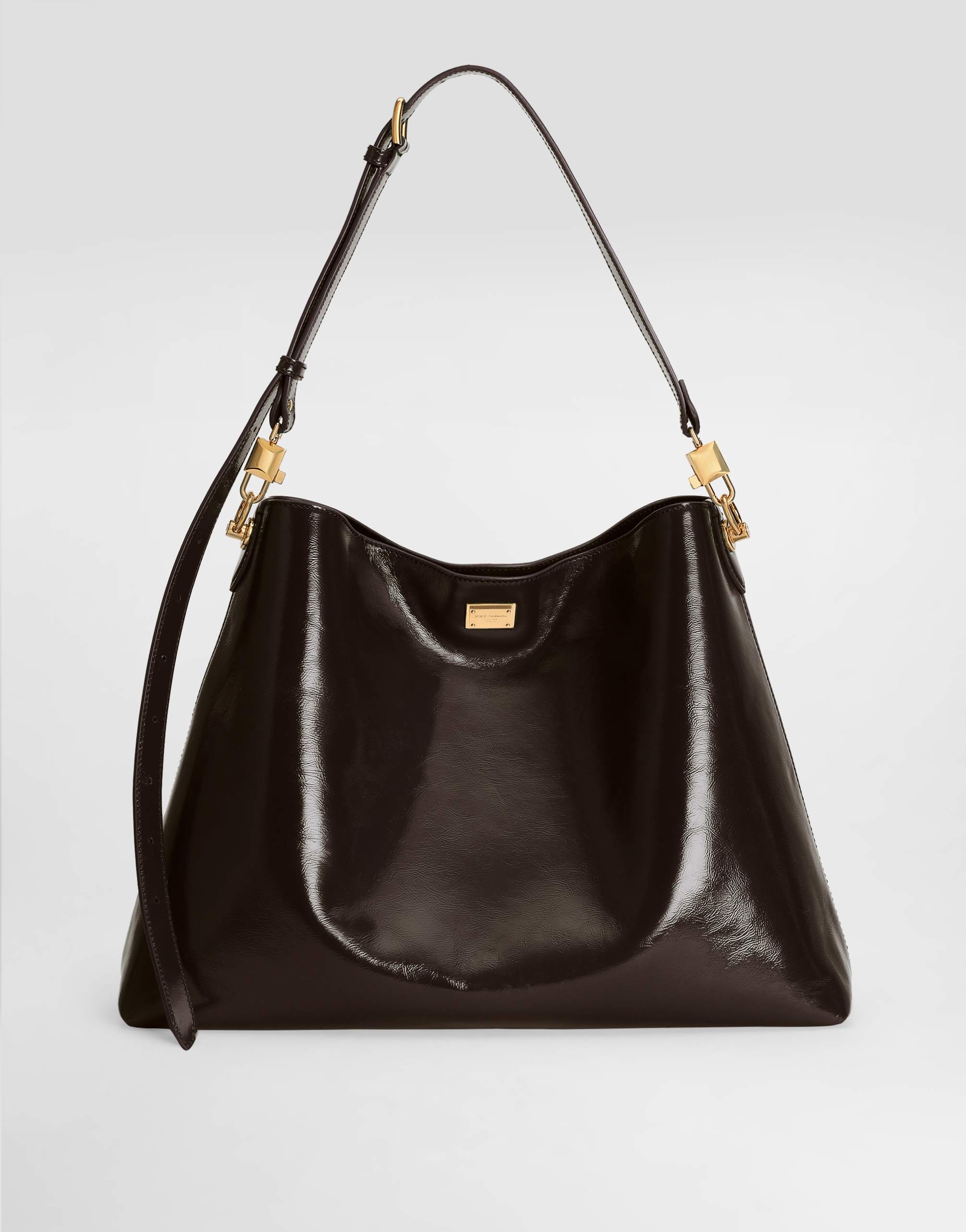 Large Vittoria calfskin shoulder bag in Brown for Women