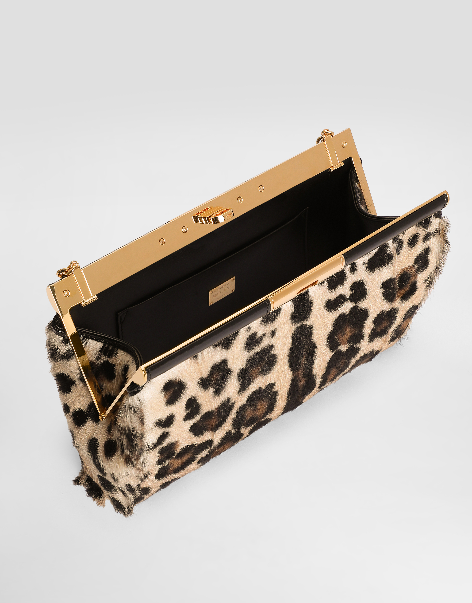 Dolce & Gabbana Marlene Leopard Print Goatskin Shoulder Bag In Multi