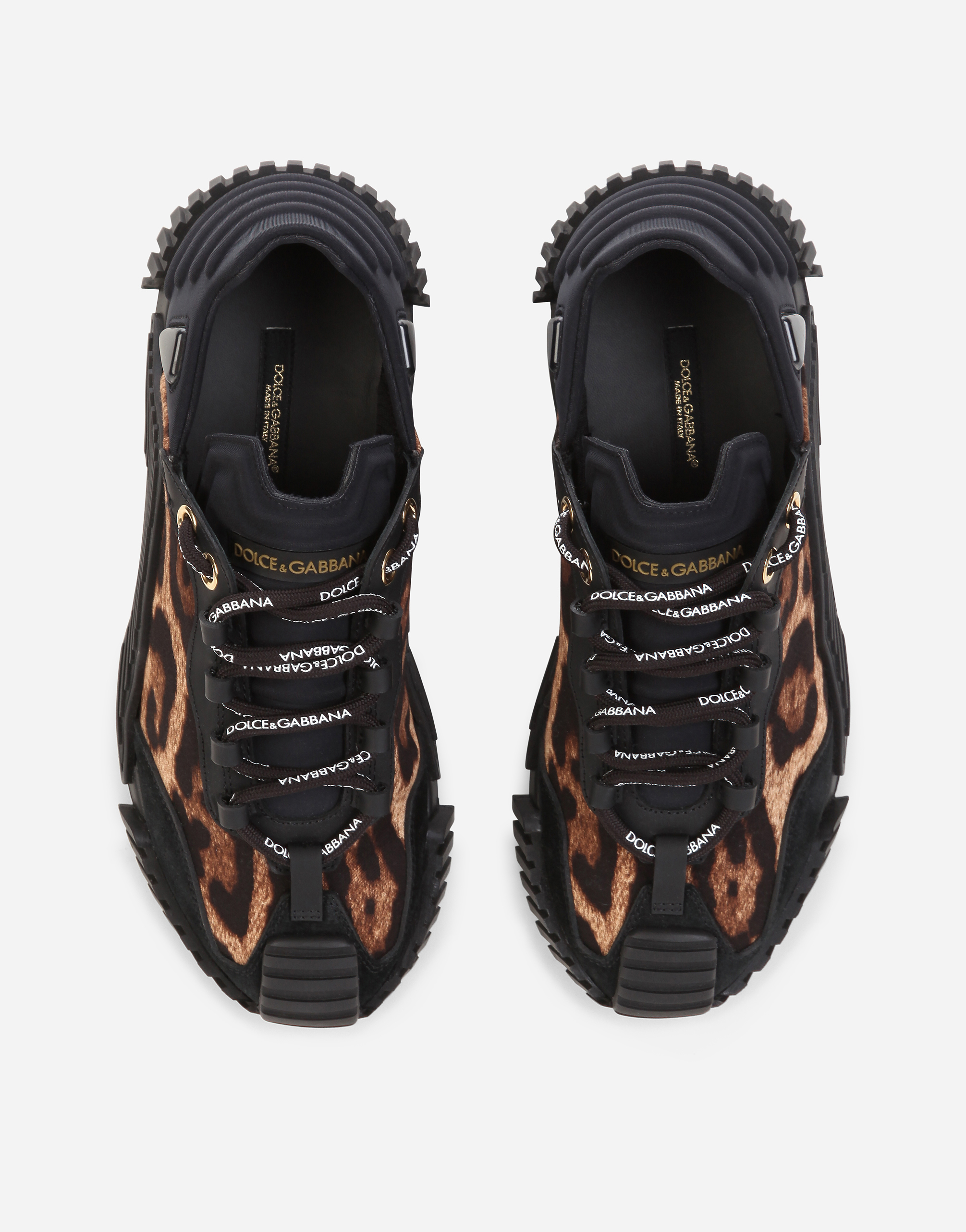 Dolce & Gabbana Leopard-print Cotton Ns1 Slip-on Sneakers In Multicolor
