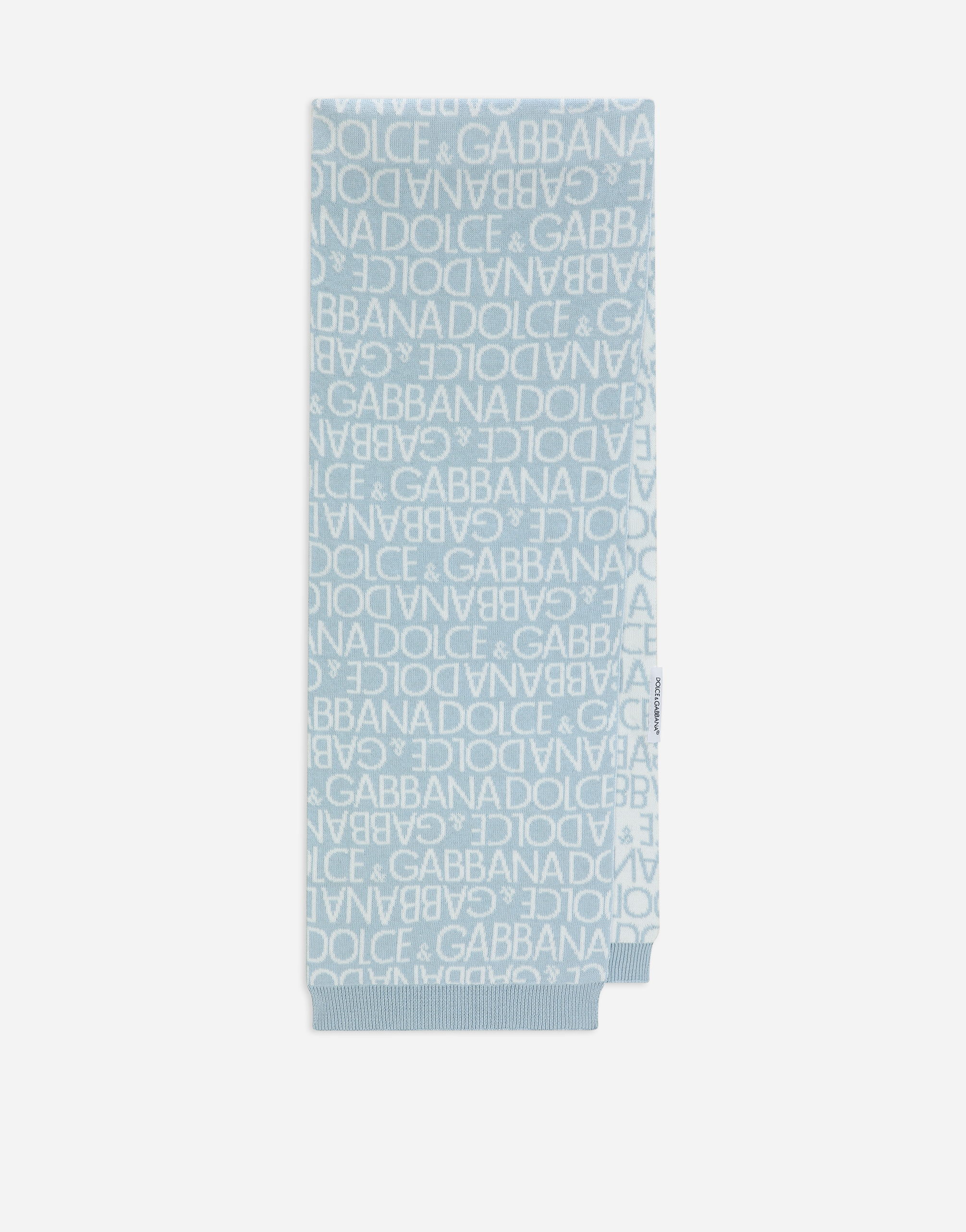 Knit scarf with all-over jacquard logo