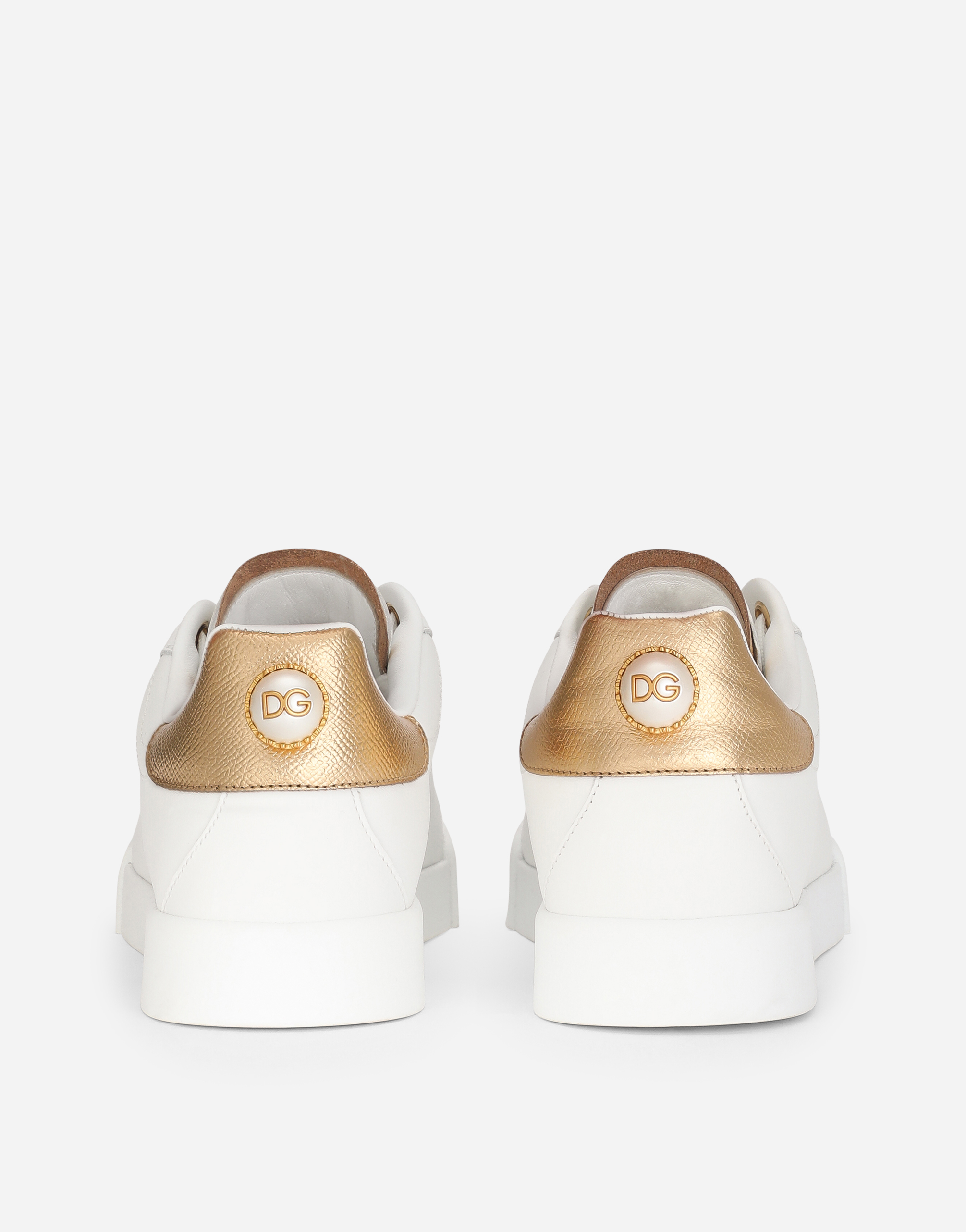 Dolce & Gabbana Dolce&gabbana Women Portofino Sneakers In White/gold
