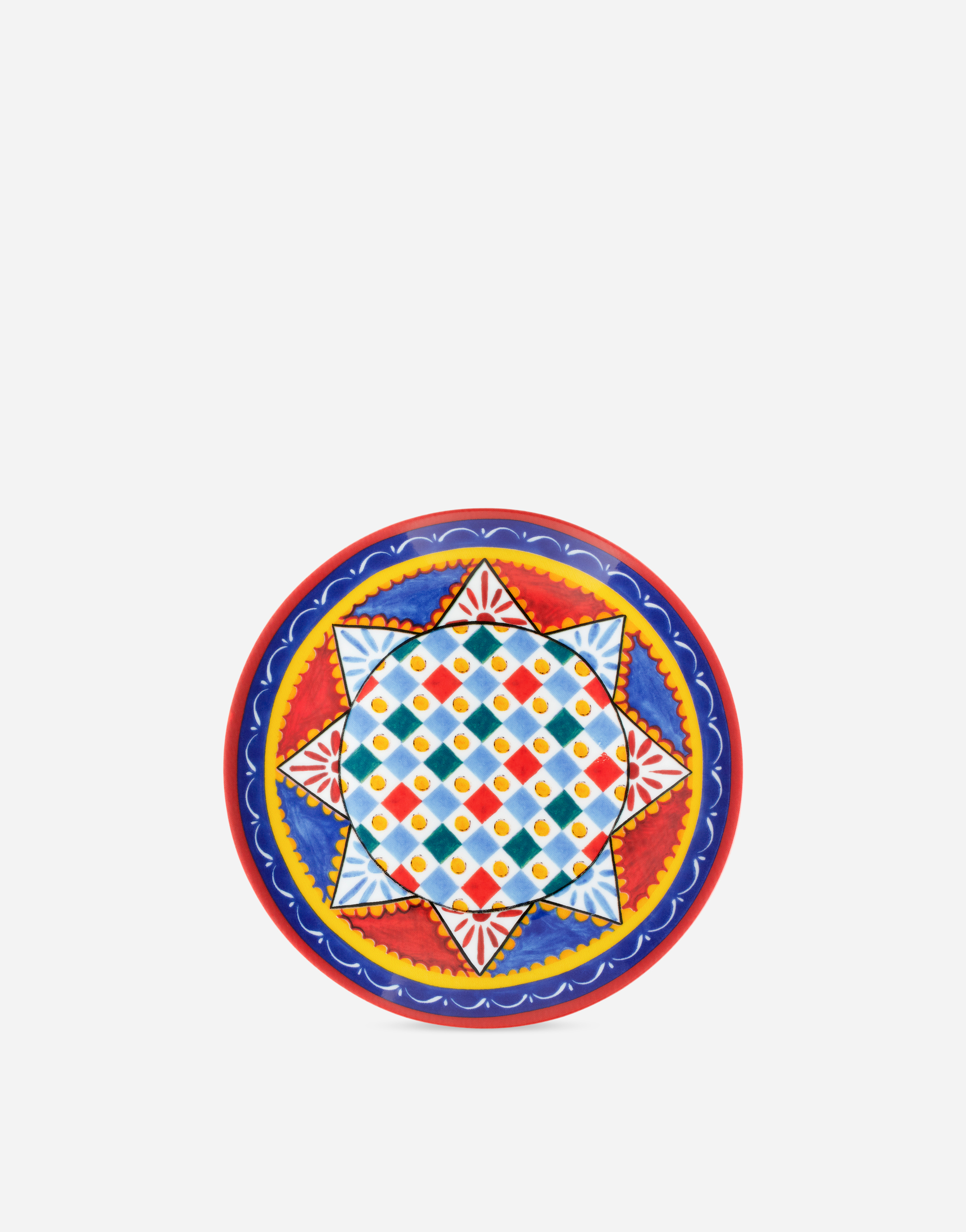 Dolce & Gabbana Set 2 Porcelain Dessert Plates In Multicolor