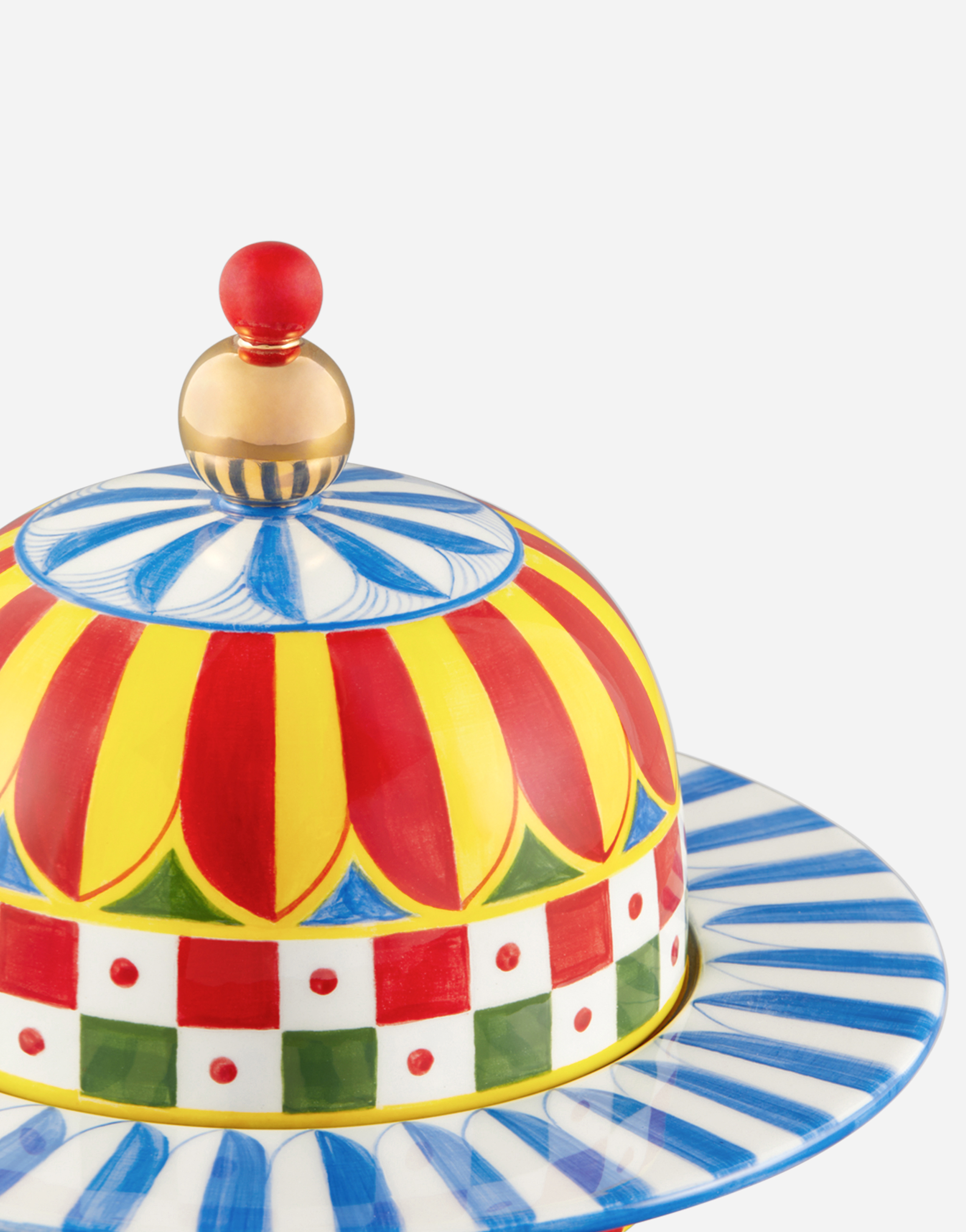 Dolce & Gabbana Decorative Ceramic Jar In Multi
