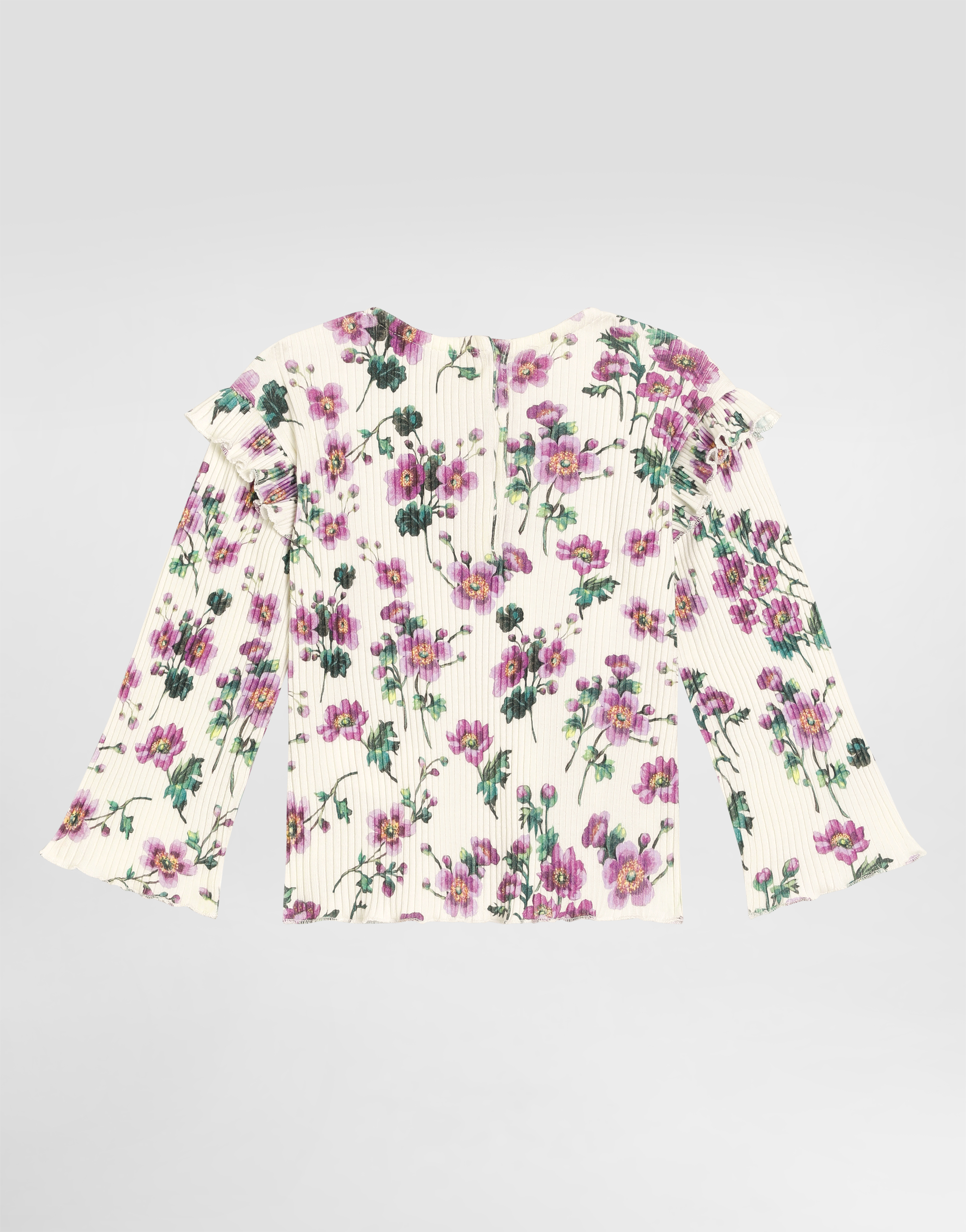 Violets-print ribbed t-shirt