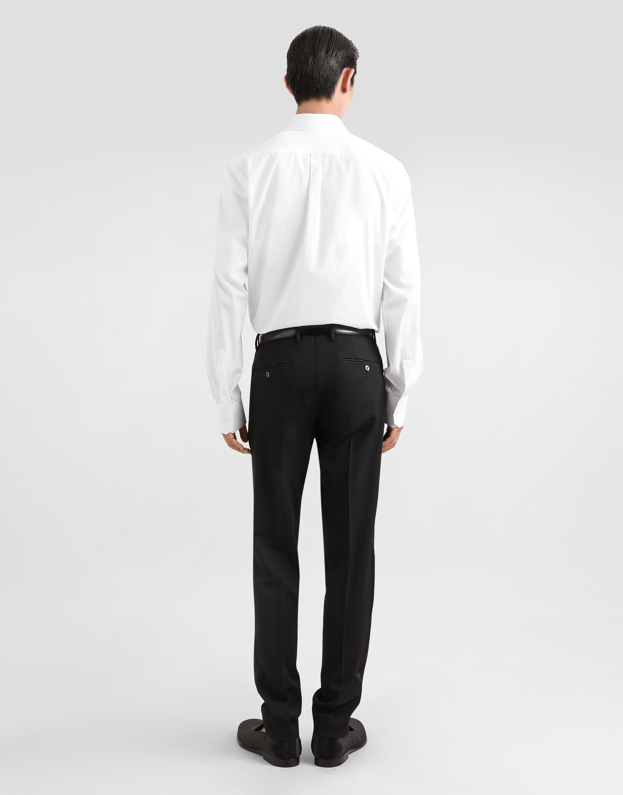 Dolce & Gabbana Crest Embroidered Poplin Shirt In White