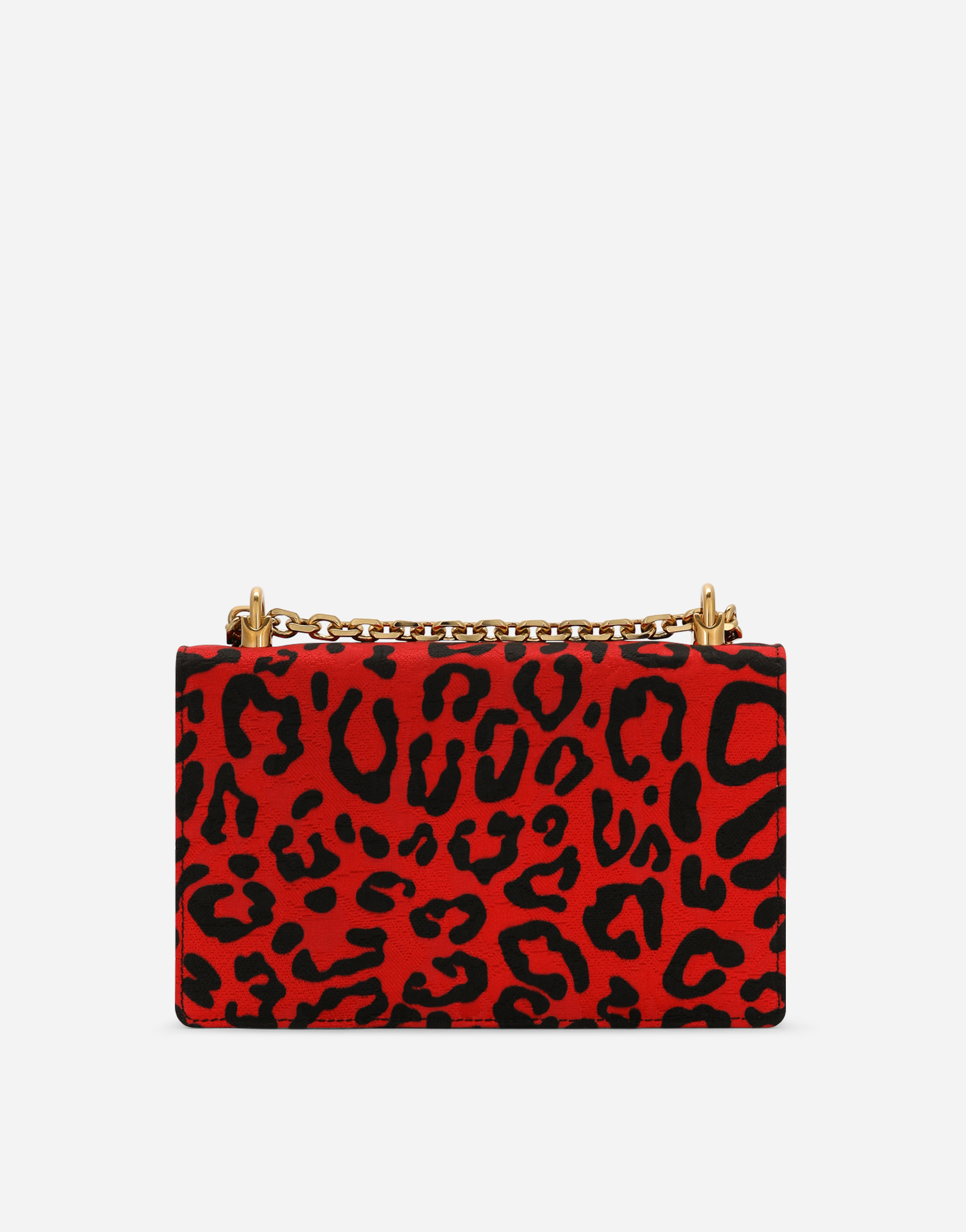 DOLCE & GABBANA LEOPARD-PRINT BROCADE DG GIRLS BAG