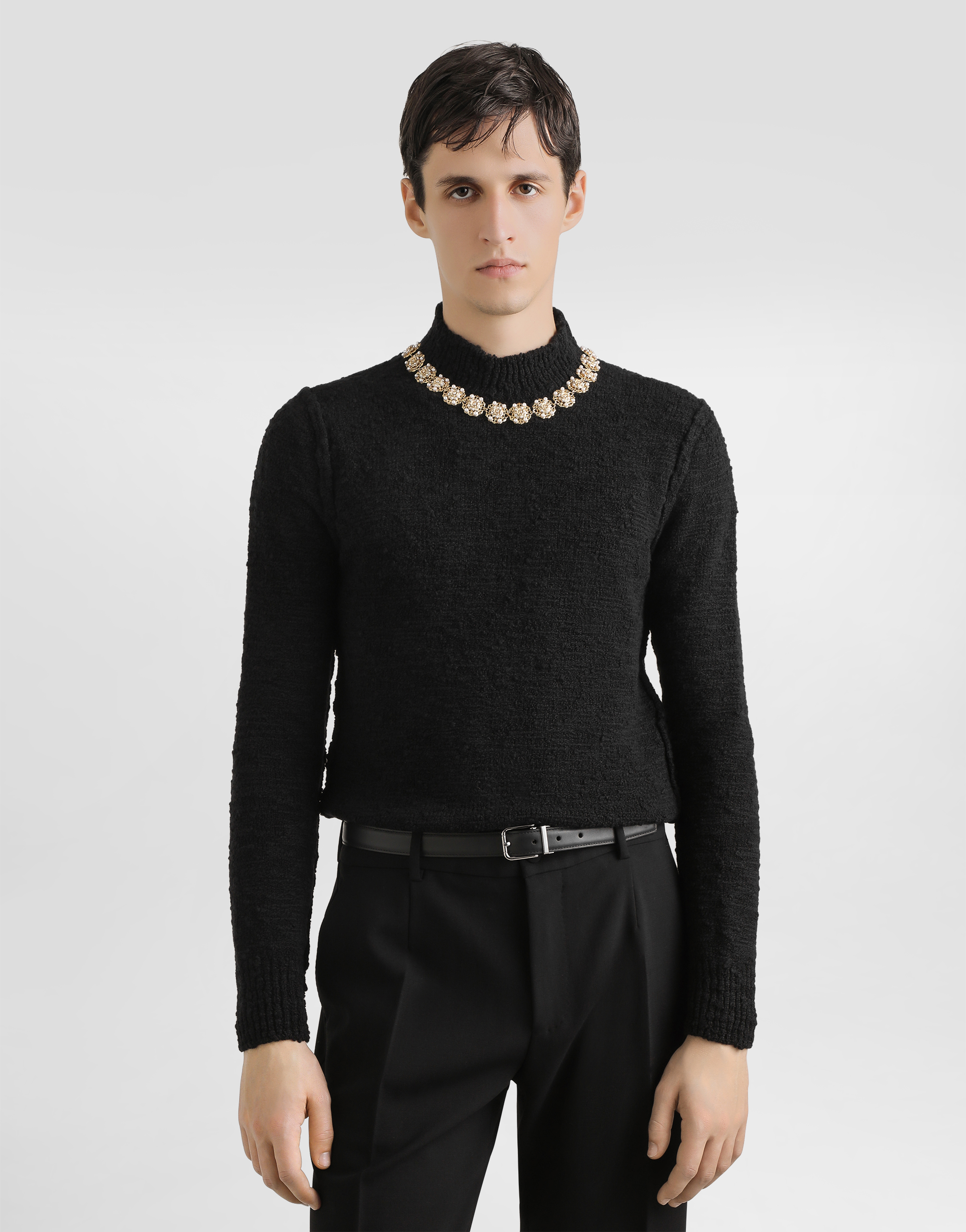 High-neck wool pullover