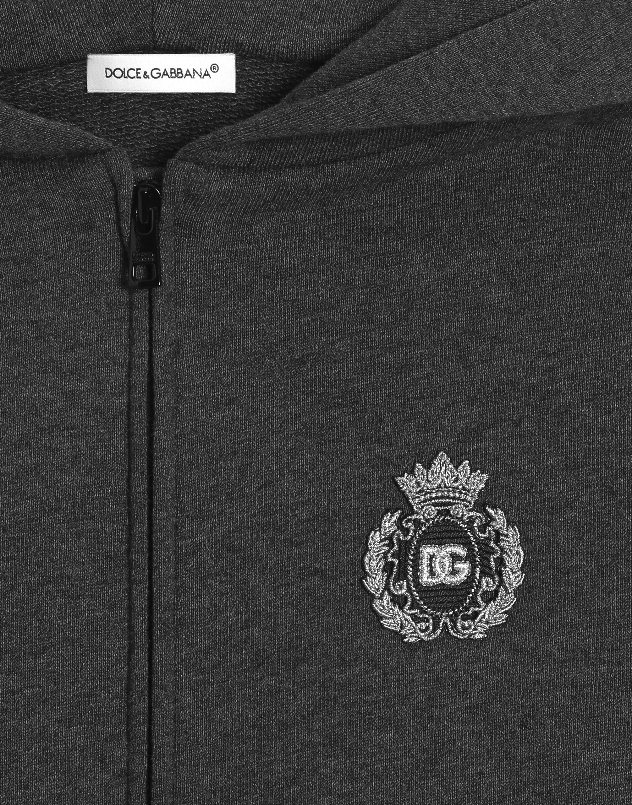 Cotton hooded sweatshirt with DG araldico patch