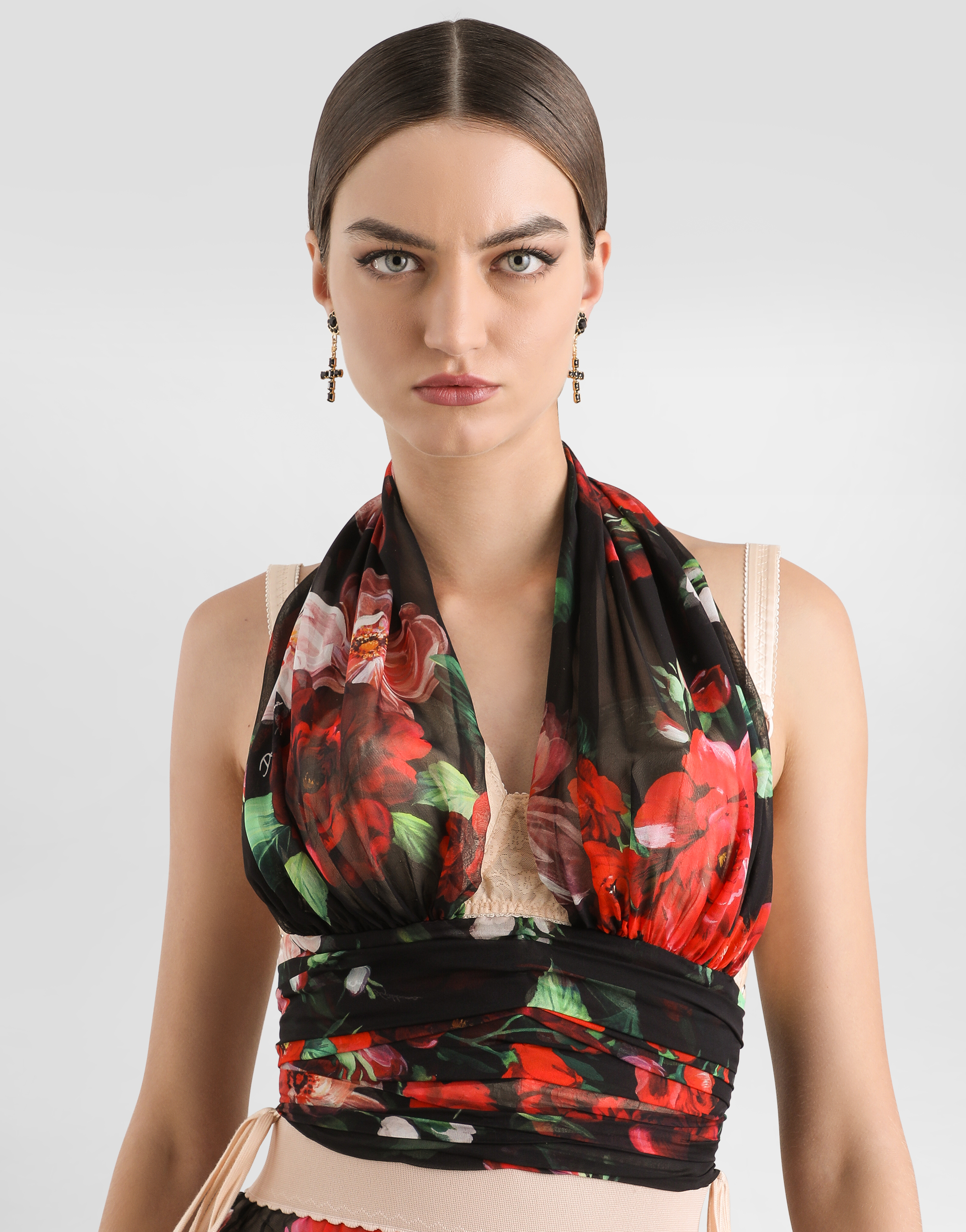 Drop earrings with crosses