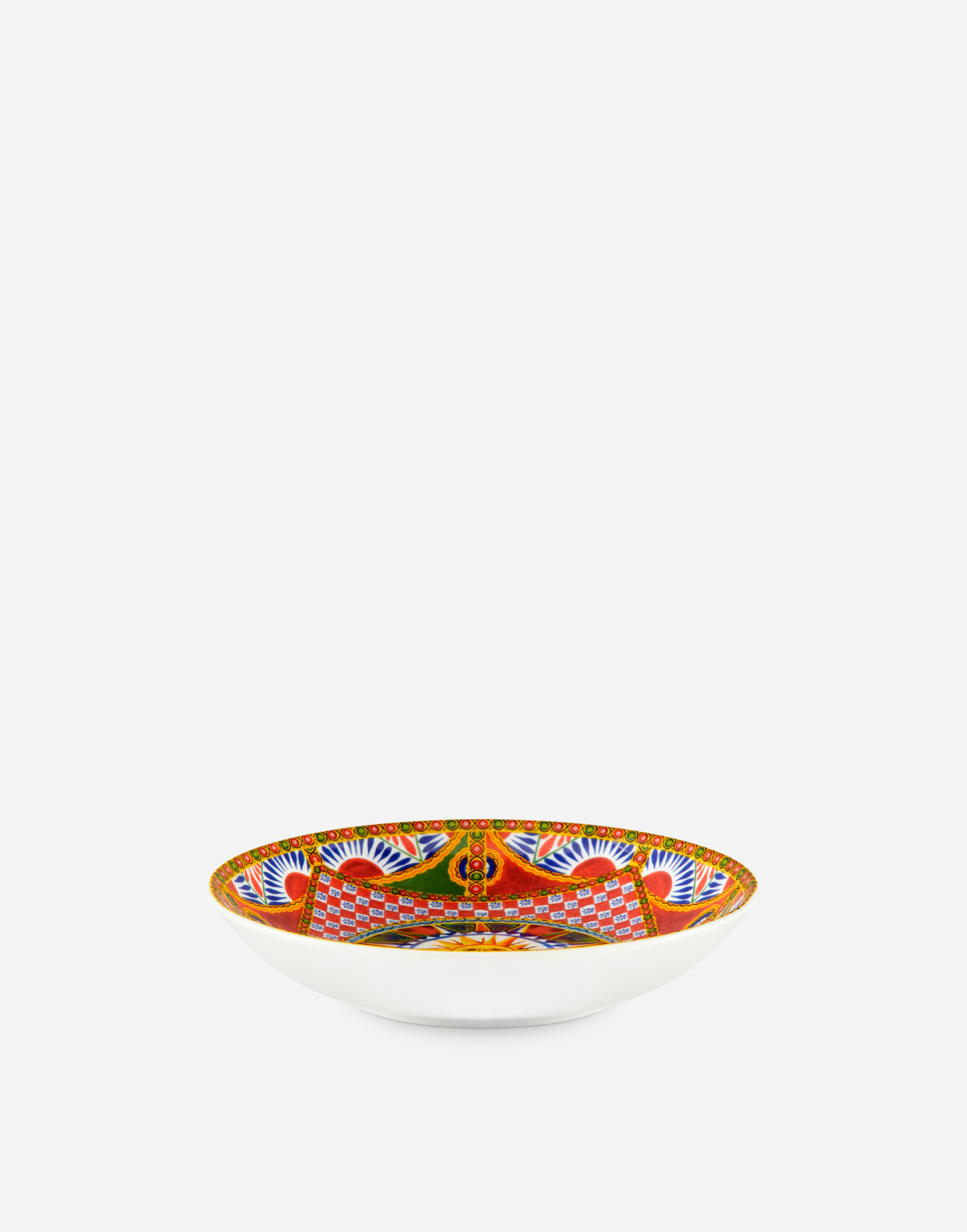 Dolce & Gabbana Set 2 Porcelain Soup Plates In Multicolor