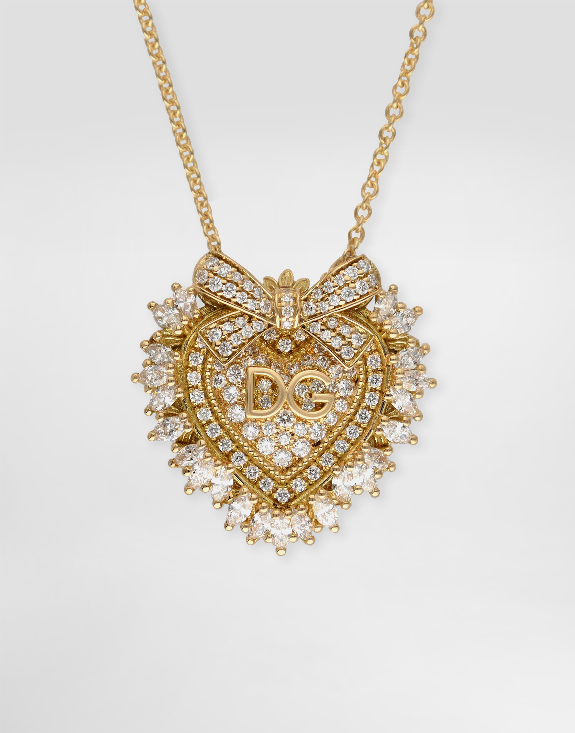 Dolce & Gabbana Devotion Necklace 18 Carat Yellow Gold And Diamonds In Gold