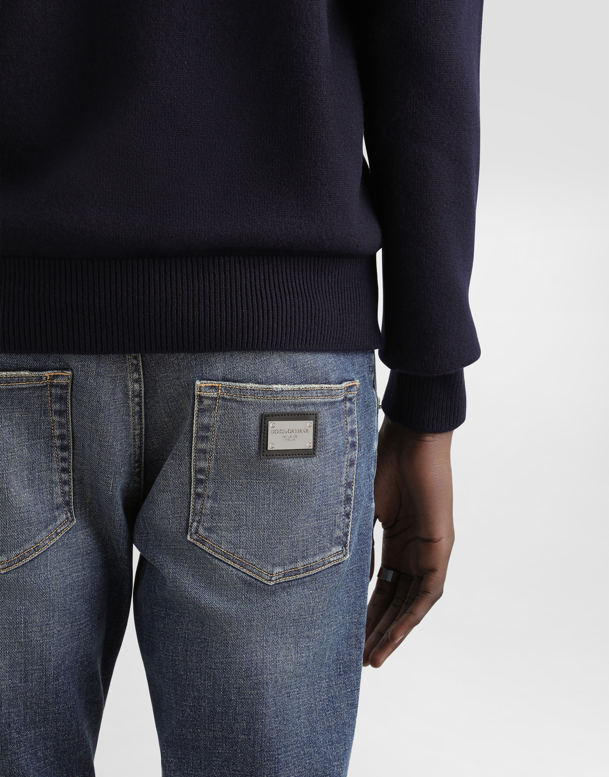 Light blue wash skinny stretch jeans