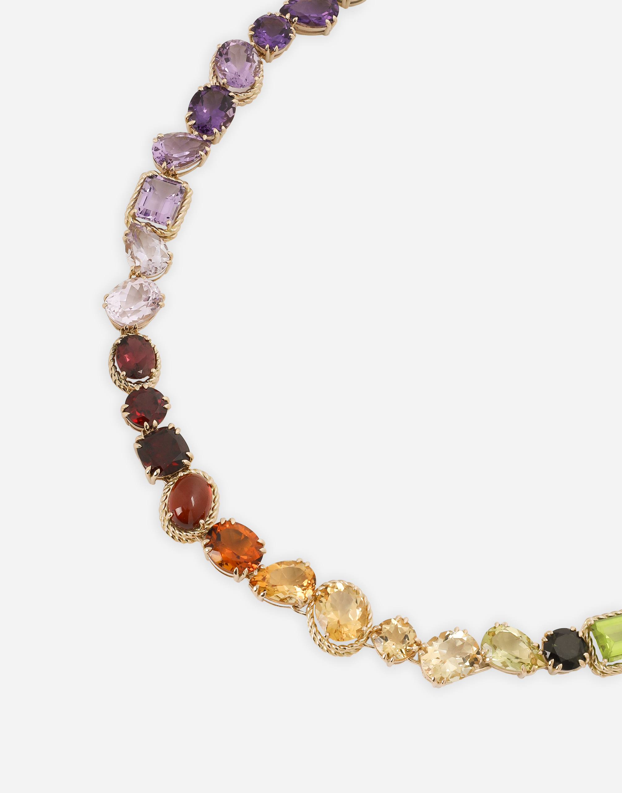 Shop Dolce & Gabbana Necklace With Multi-colored Gems In Gold