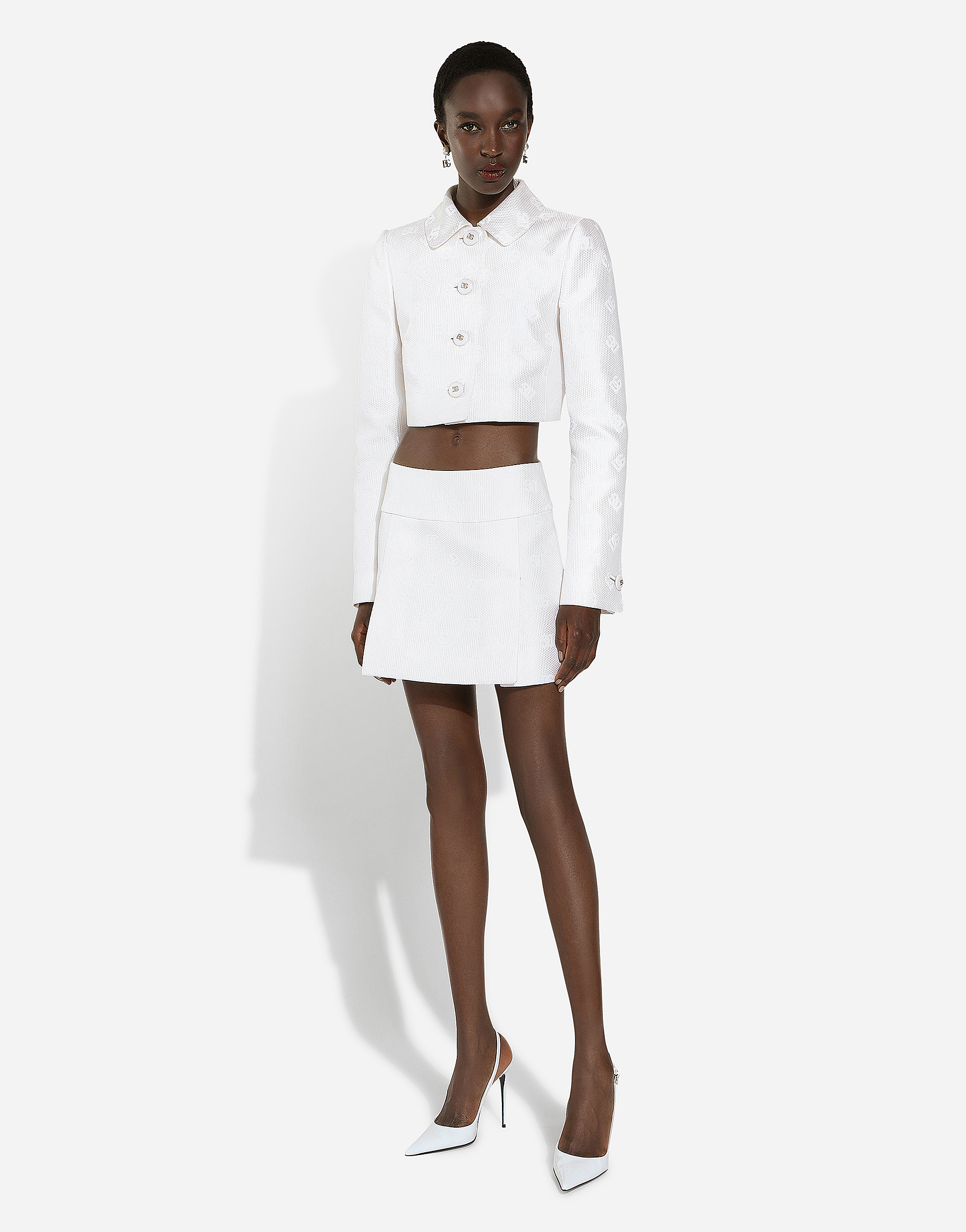 Dolce & Gabbana Woman Jacket White Size 10 Cotton, Polyester, Silk In White