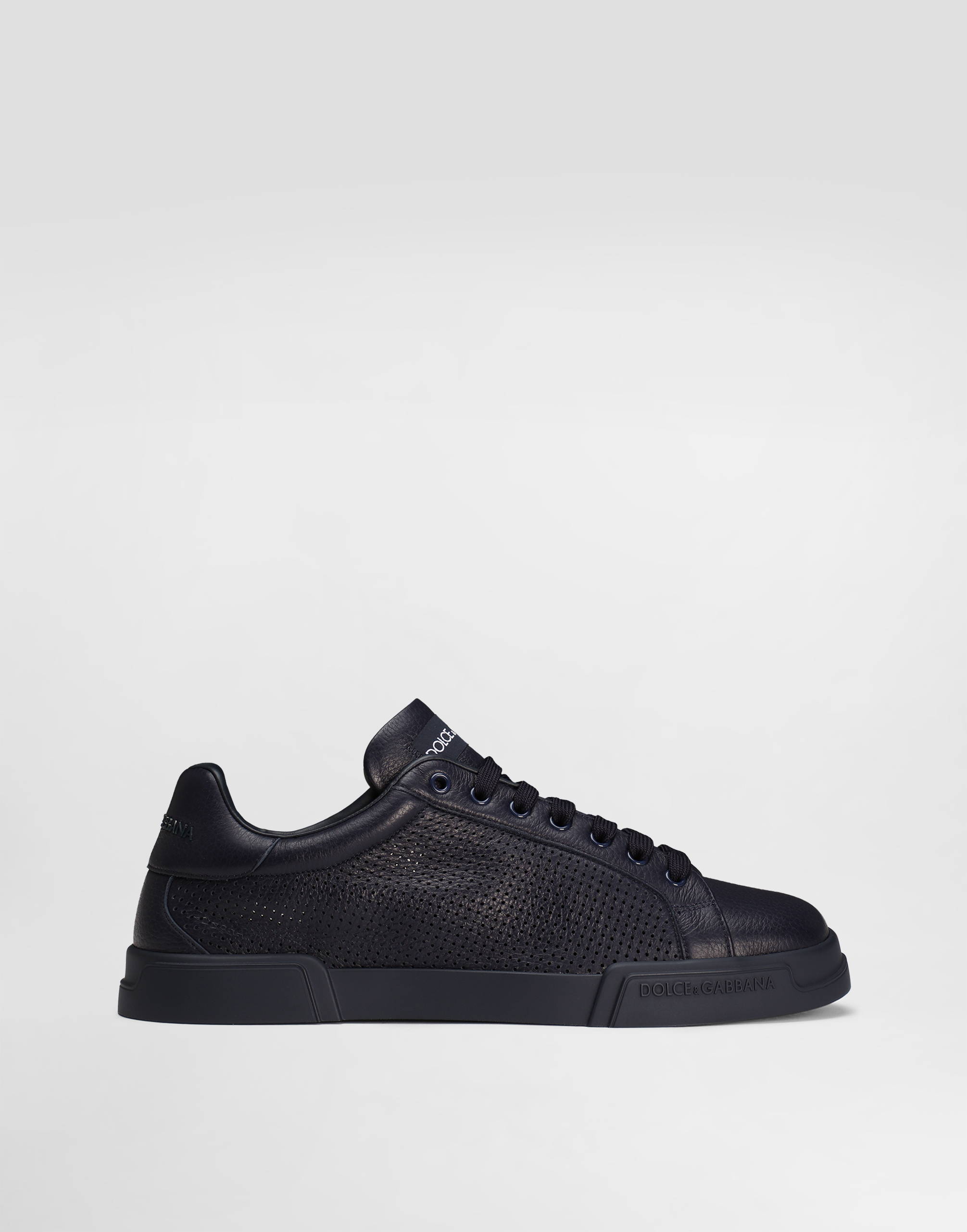 Dolce & Gabbana Portofino Light Strobel Sneakers In Calfskin - Man Sneakers Blue