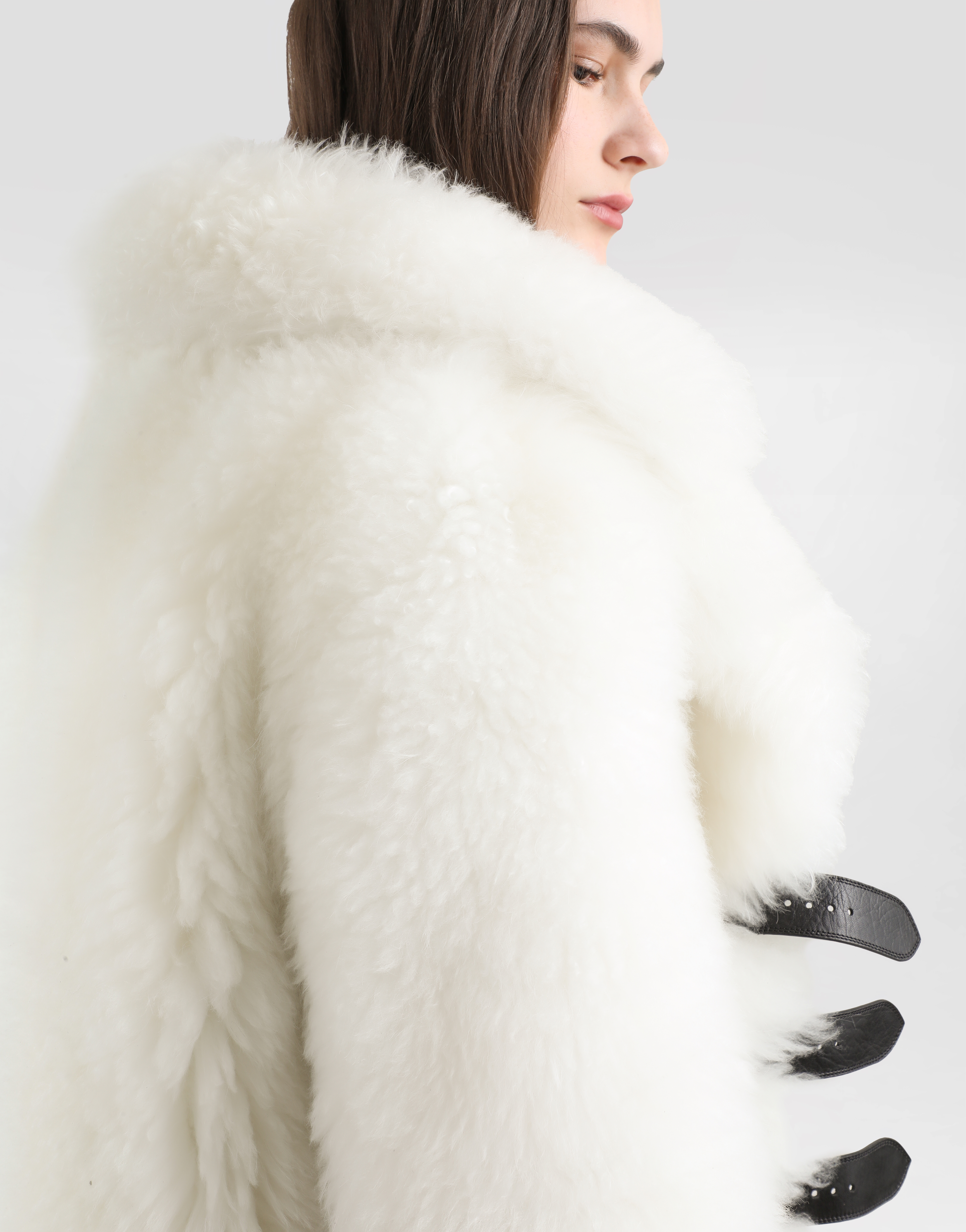 Dolce & Gabbana Single-breasted Coat With Faux Fur In White