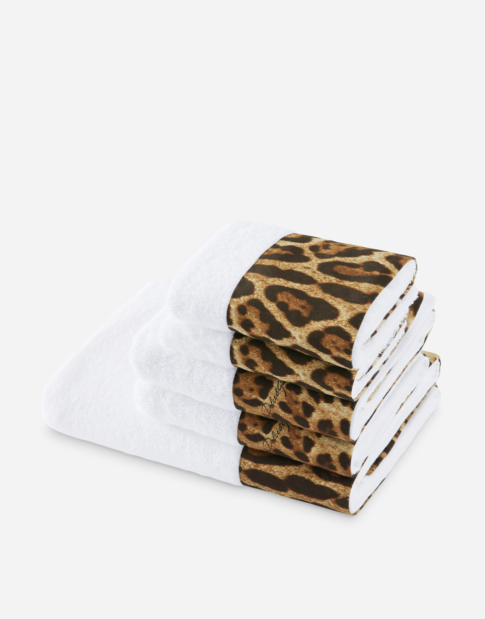 Shop Dolce & Gabbana Set Of 5 Terry Cotton  Towels In Multicolor