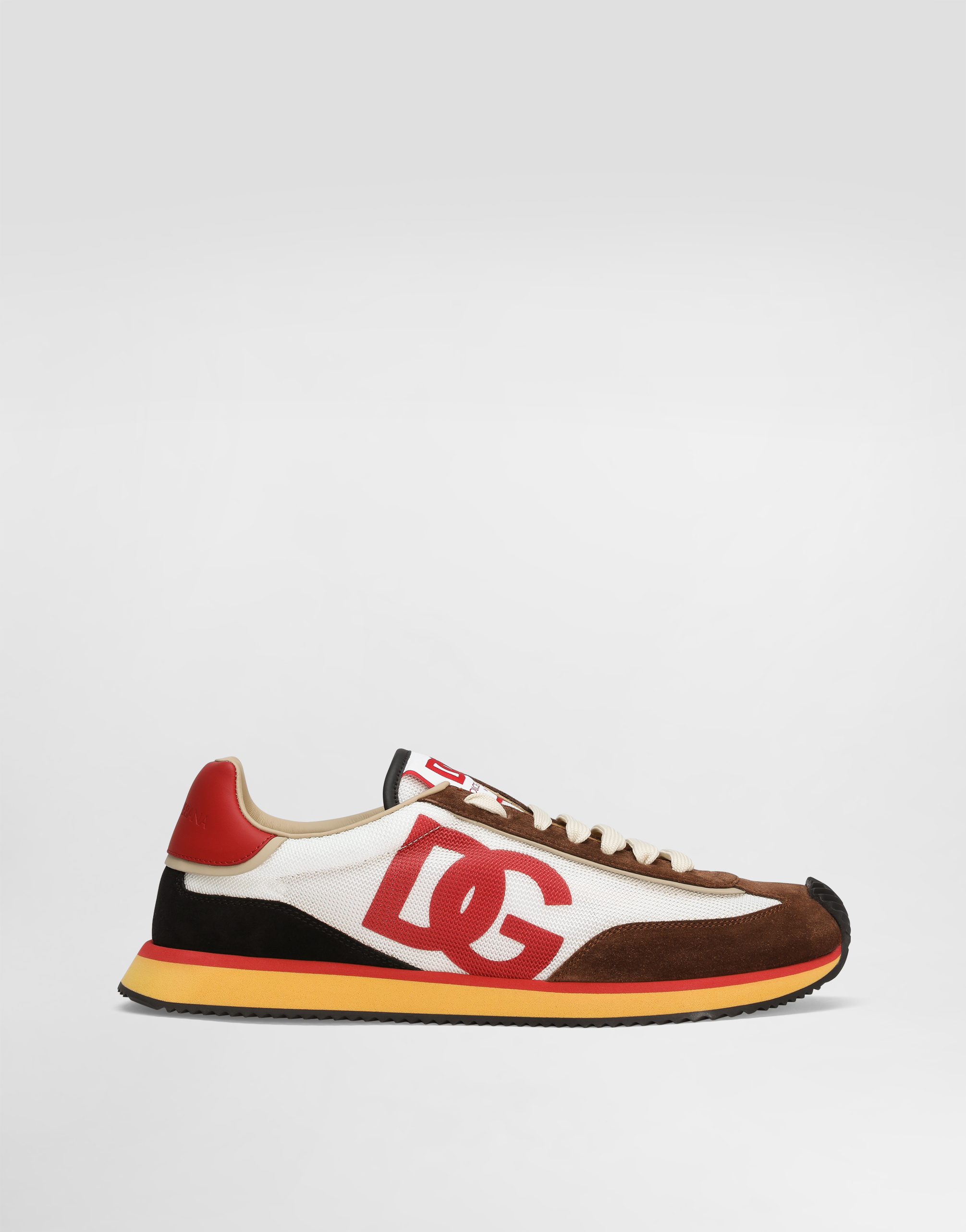 Dolce & Gabbana Mesh And Suede Dg Cushion Sneakers In Multicolor