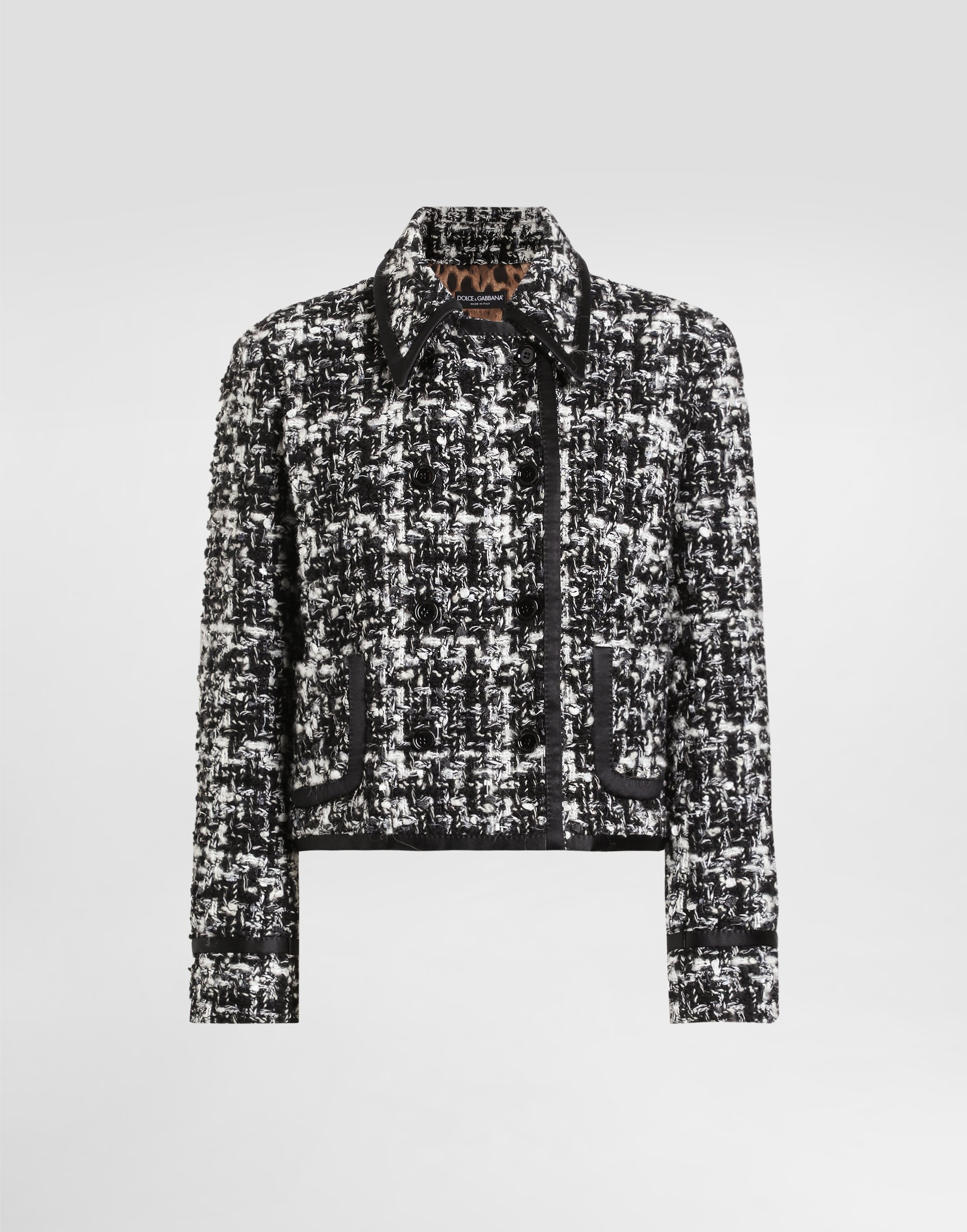 Double-breasted jacket wool blend check
