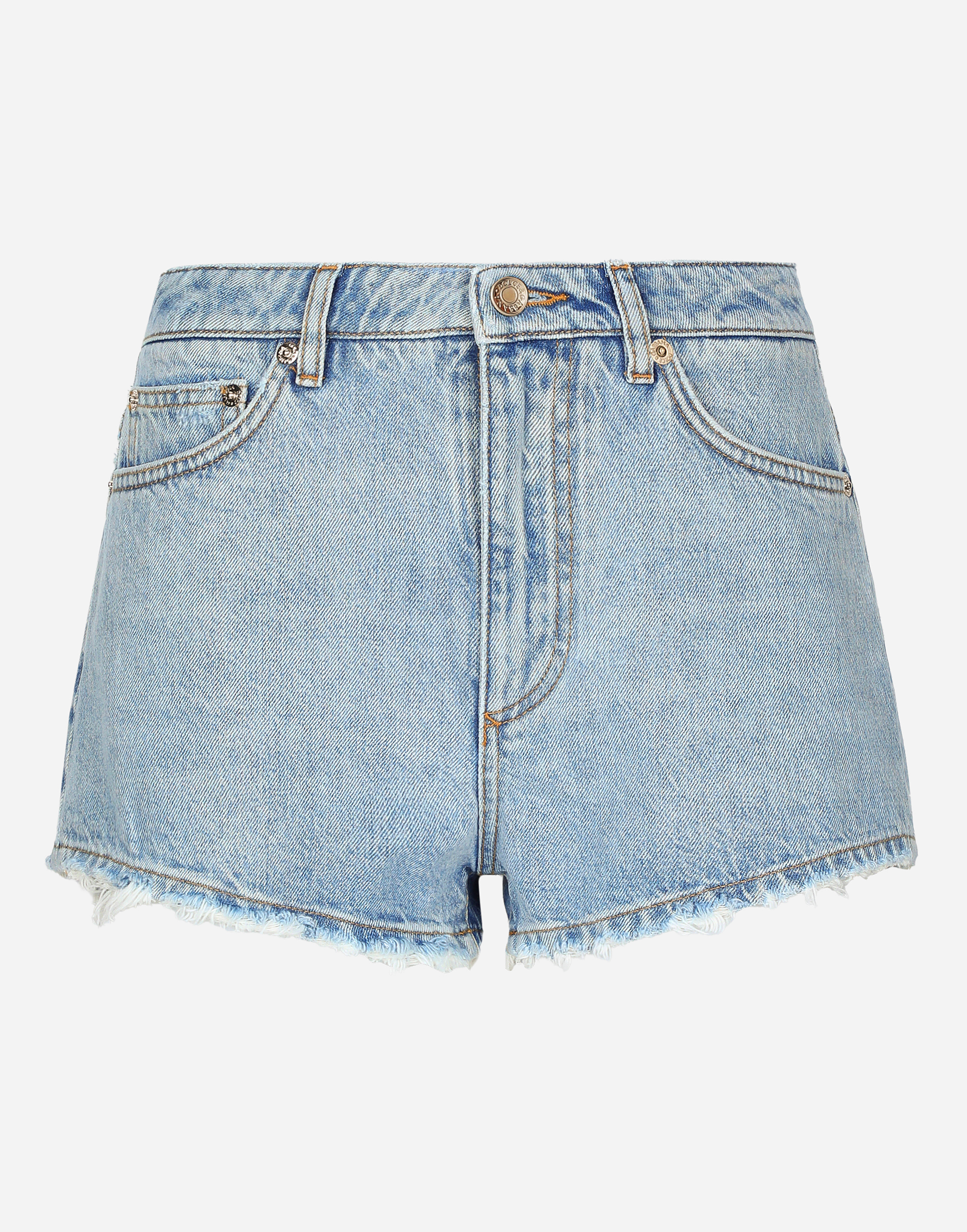 Dolce & Gabbana Cotton Denim Shorts - Woman Denim And Jeans Multi-colored 38