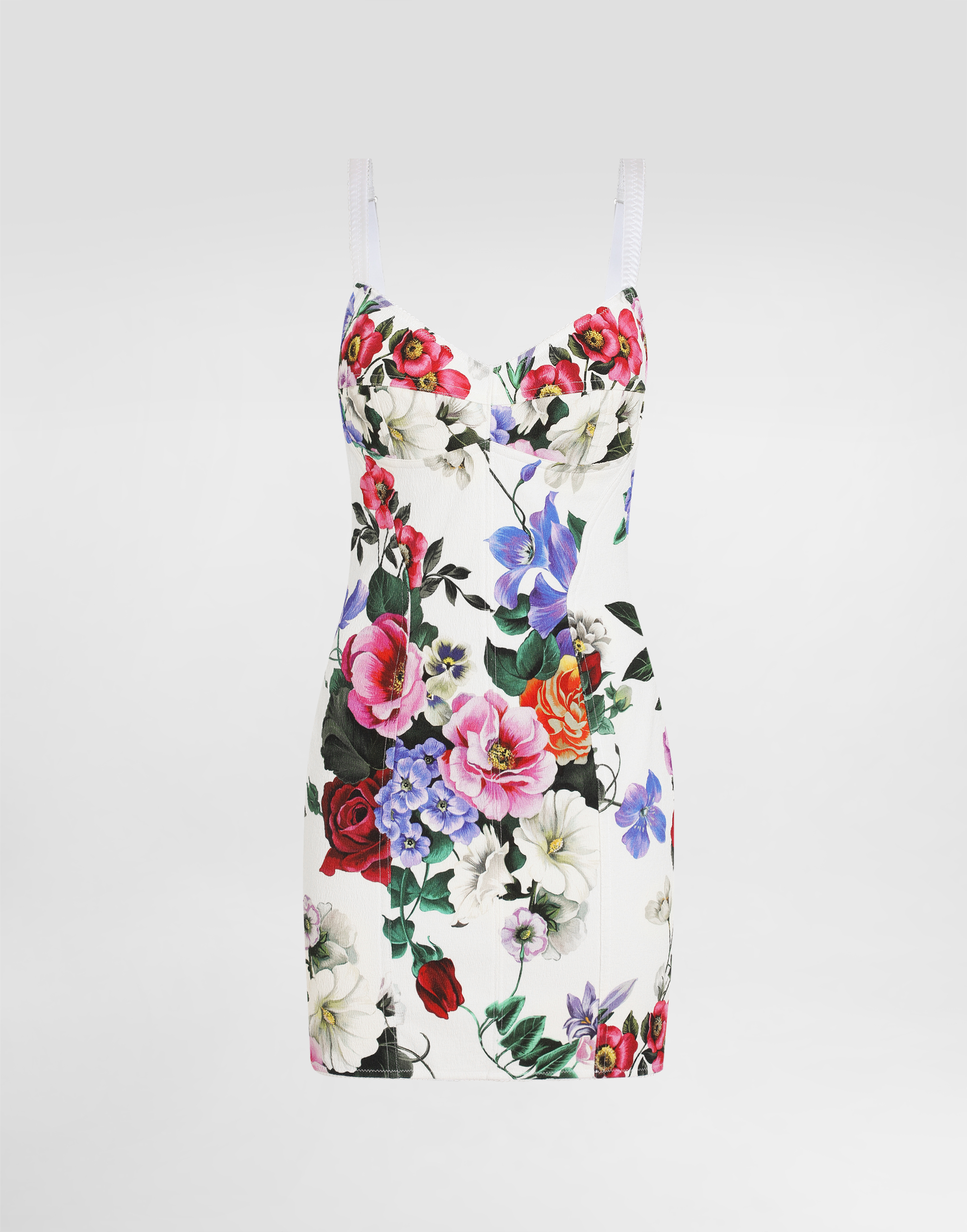 Dolce & Gabbana Cotton Calf-length Shirt Dress With Peony Print In Print