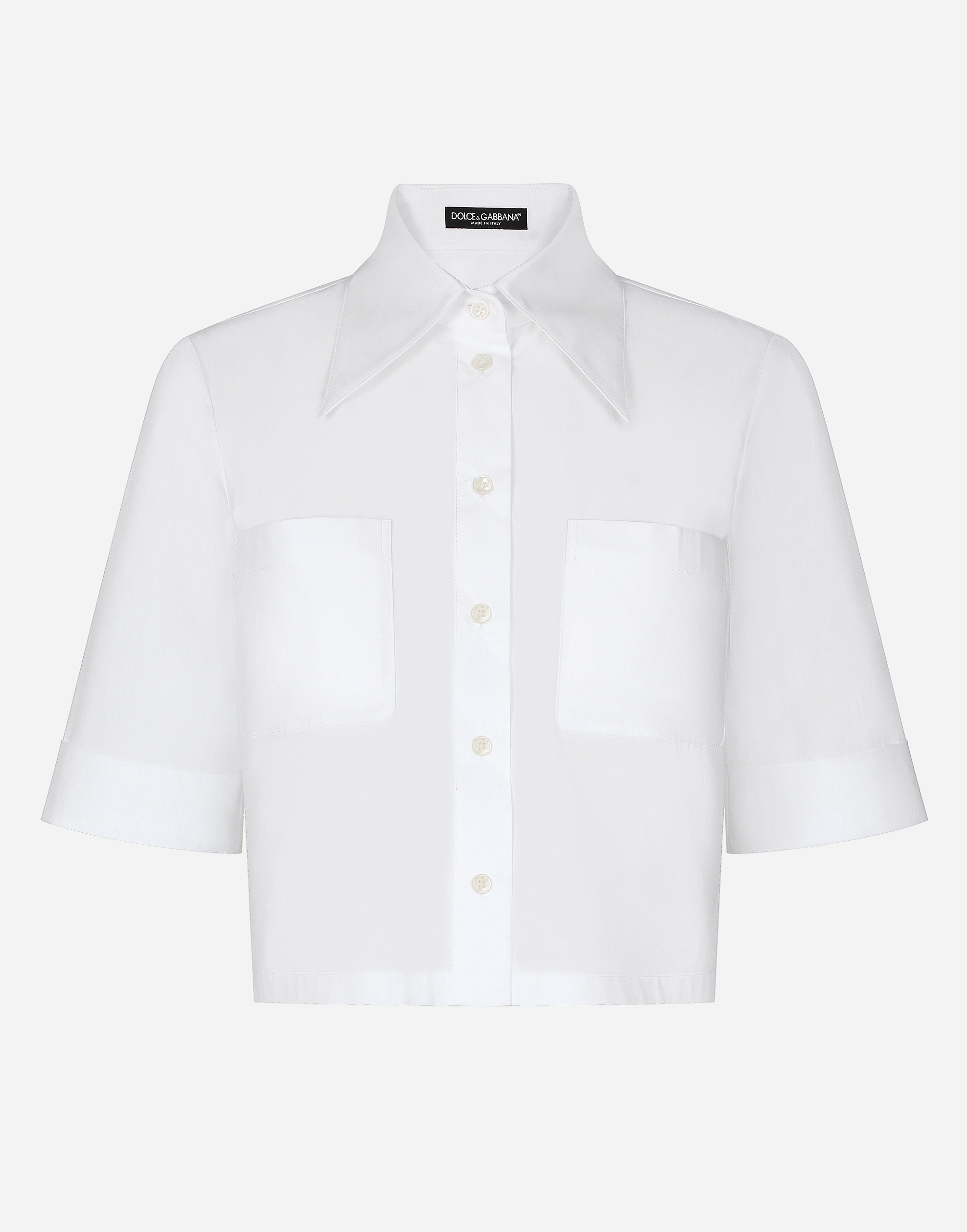Dolce & Gabbana Cropped Cotton Shirt In ホワイト