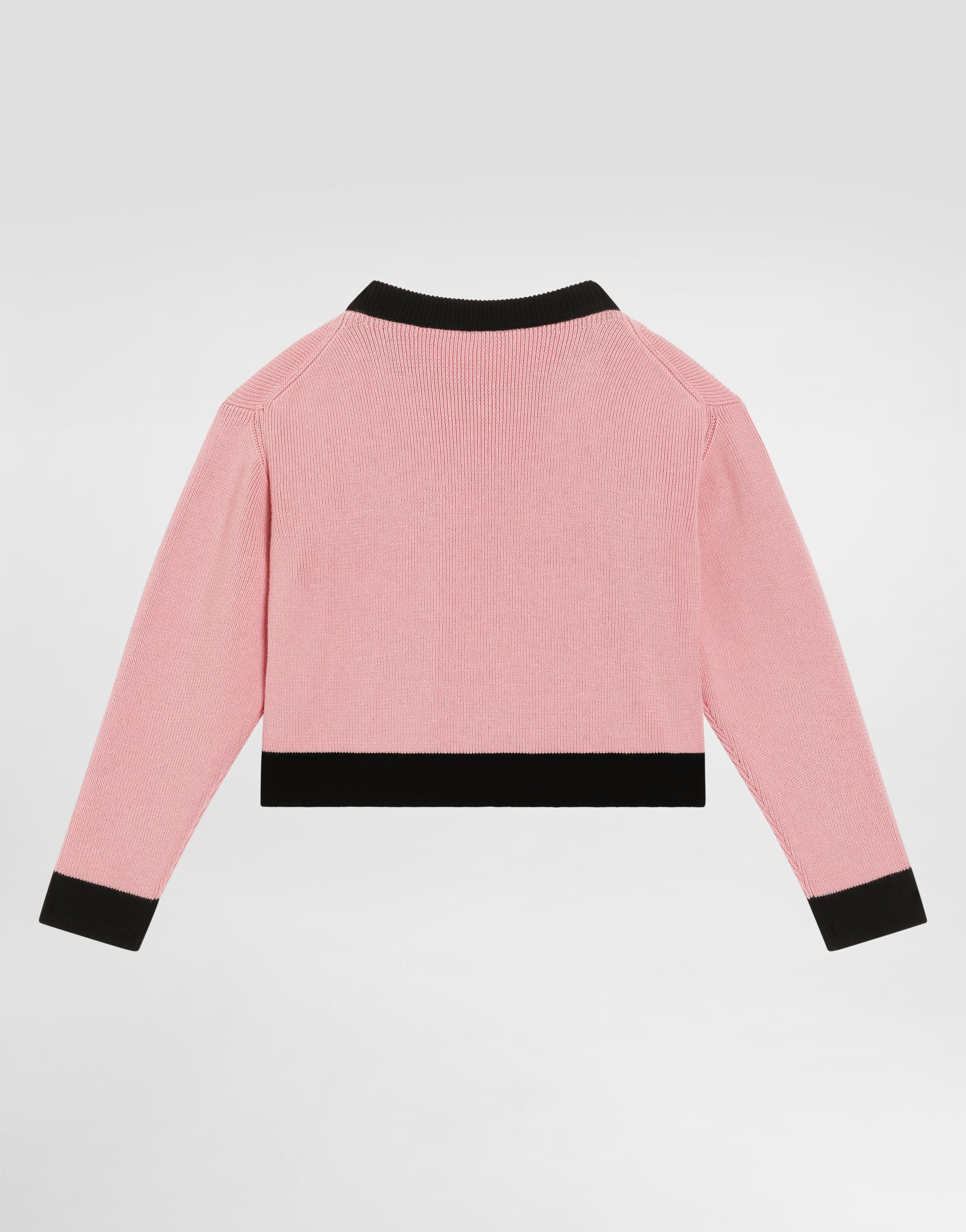 Dolce & Gabbana Plaint-knit Pullover With Dg Logo In Pink