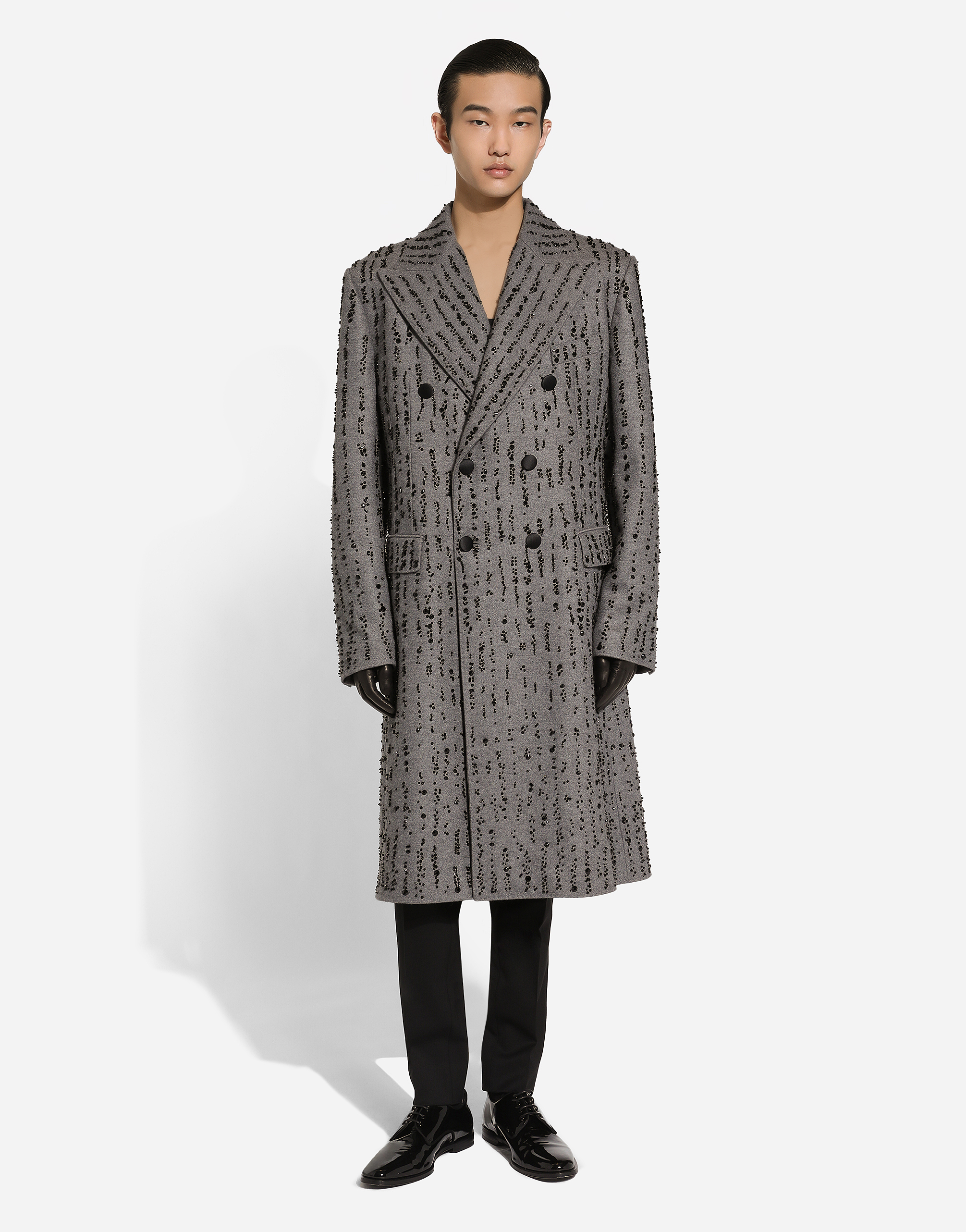  Dolce & Gabbana Manteau Croisé En Drap Brodé Effet Rayures Tennis - Homme Manteaux Et Blousons Multicolore 50 