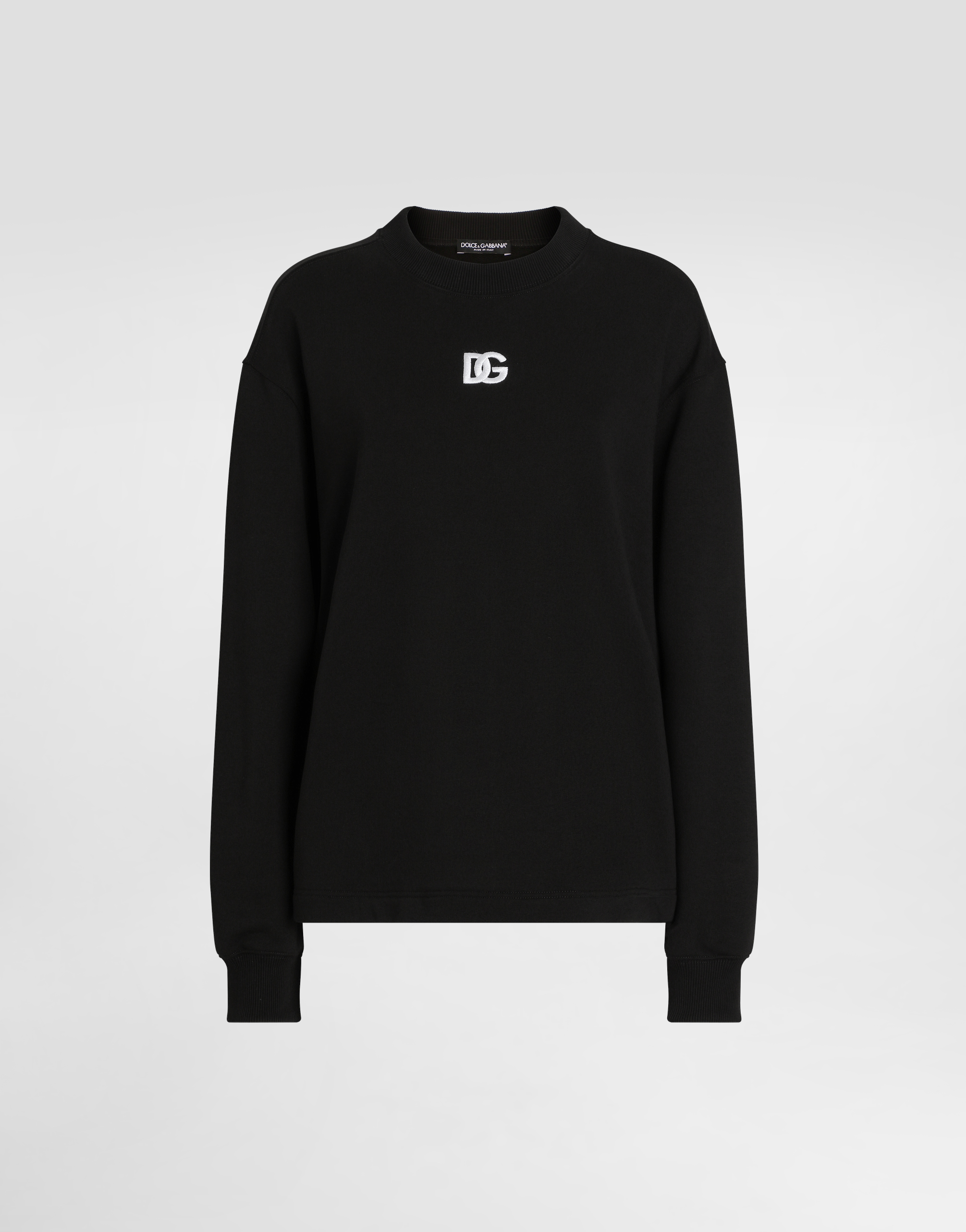 DOLCE & GABBANA JERSEY SWEATSHIRT WITH DG EMBROIDERY 