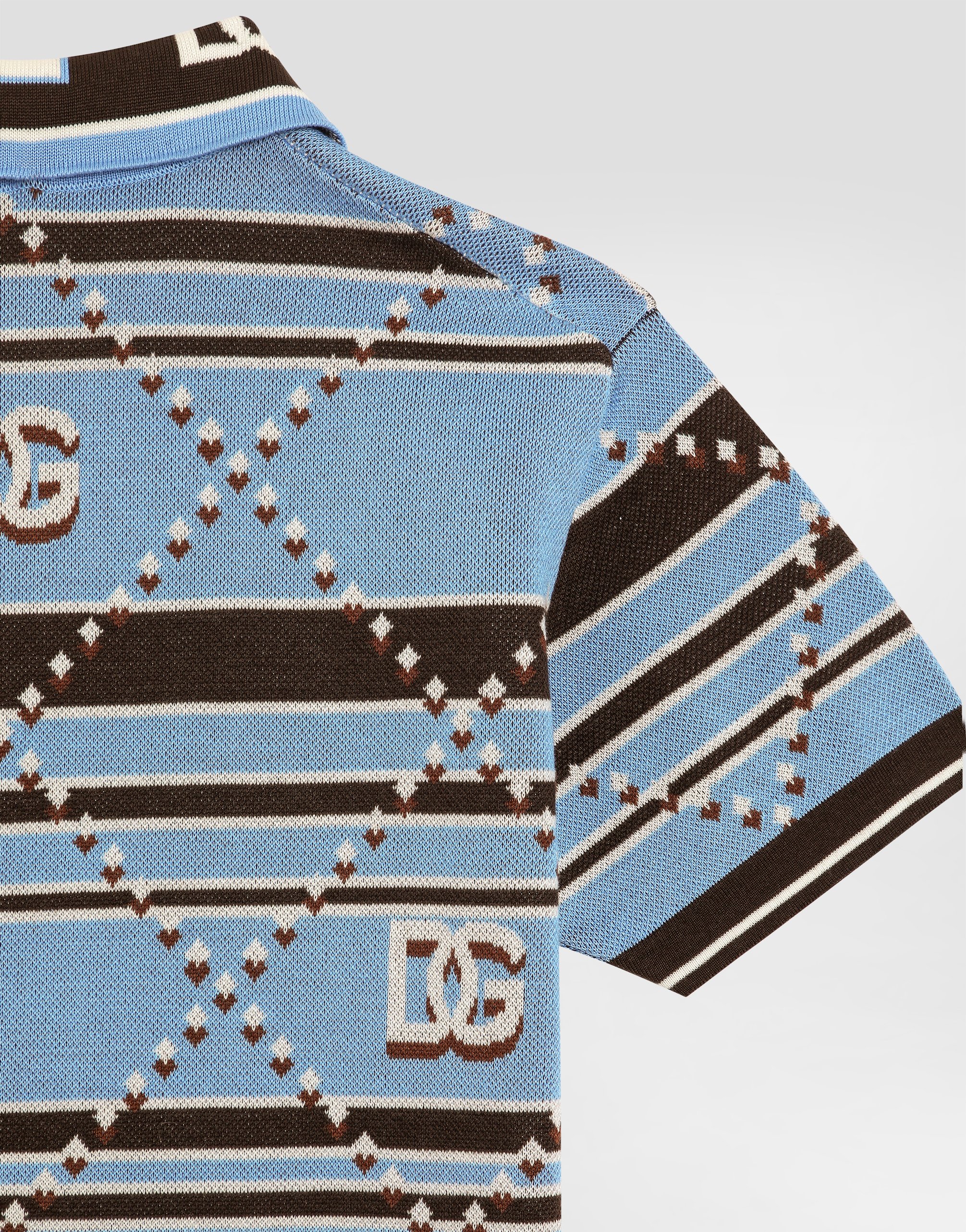 Striped jacquard polo shirt