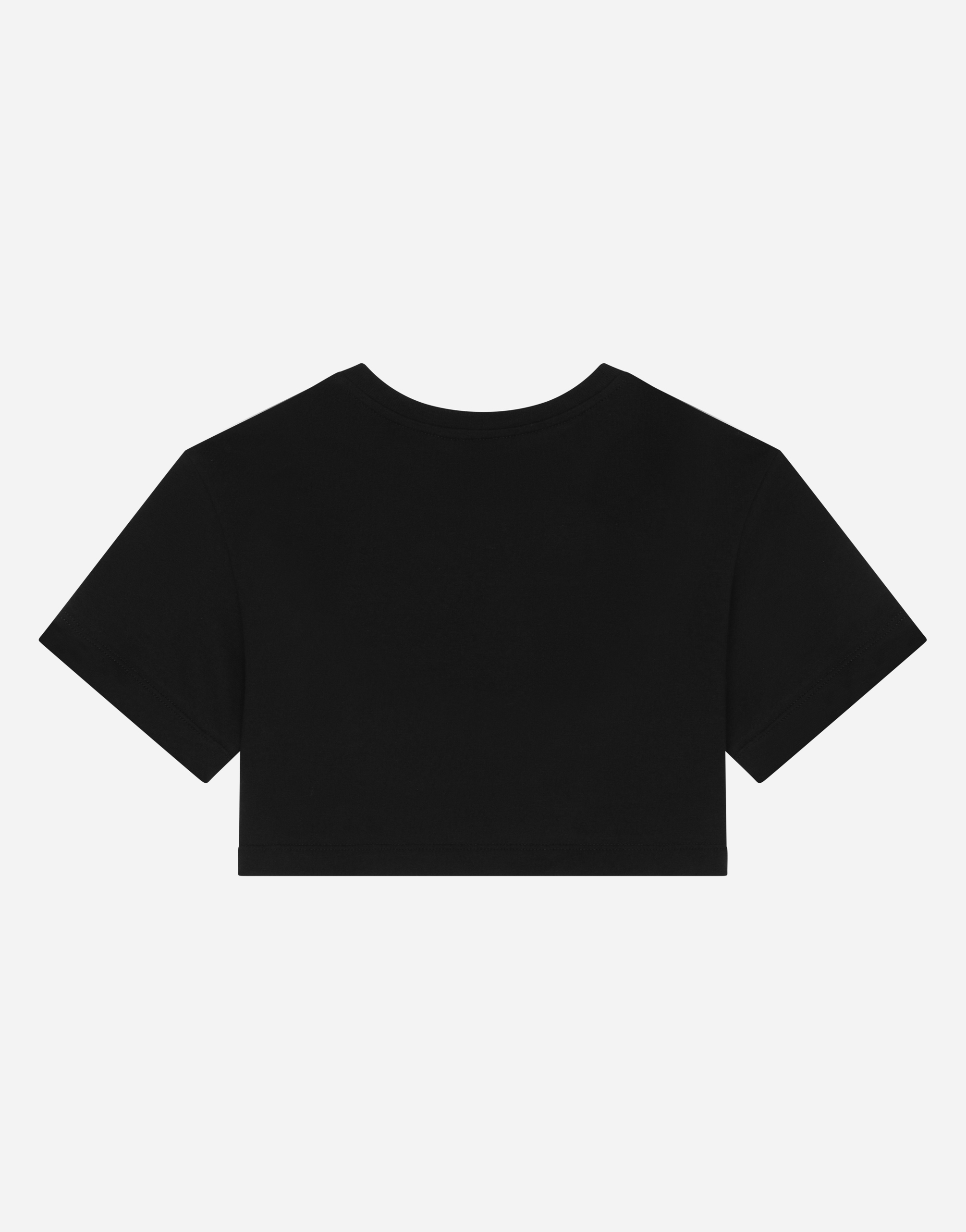 Shop Dolce & Gabbana Jersey T-shirt With Logo Tag In Black