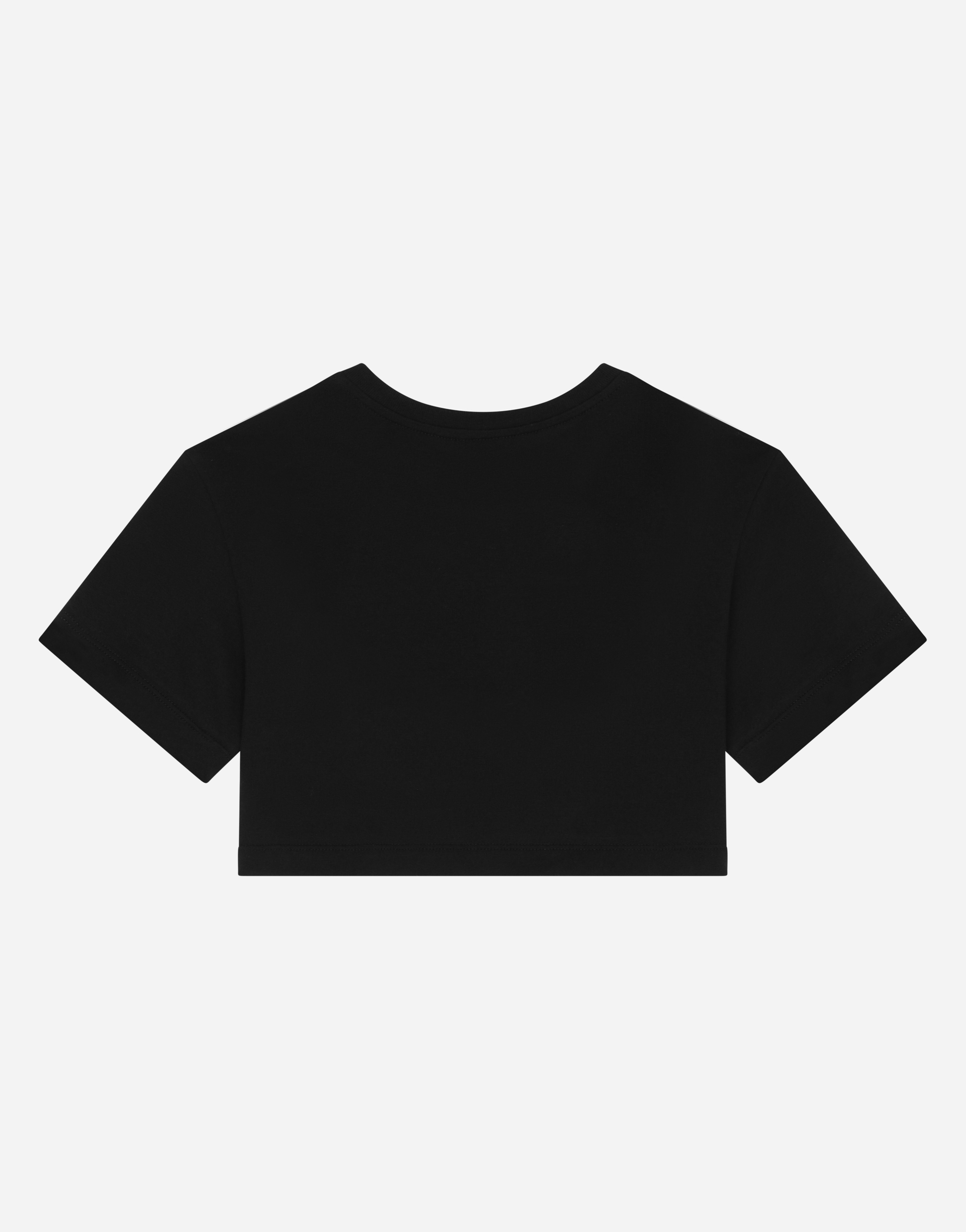 Dolce & Gabbana Jersey T-shirt With Logo Tag In Black