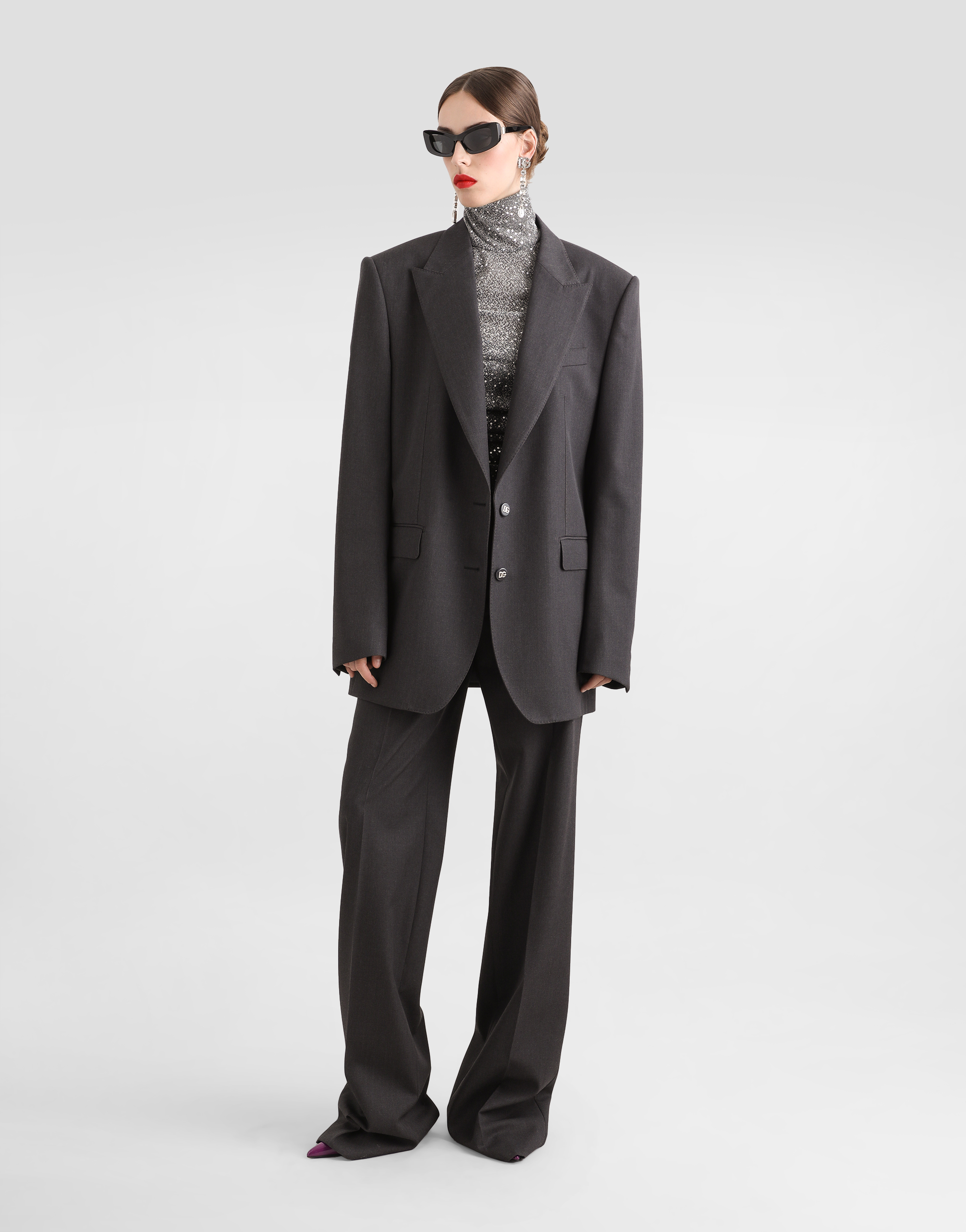 Dolce & Gabbana Sequinned Top In Silver