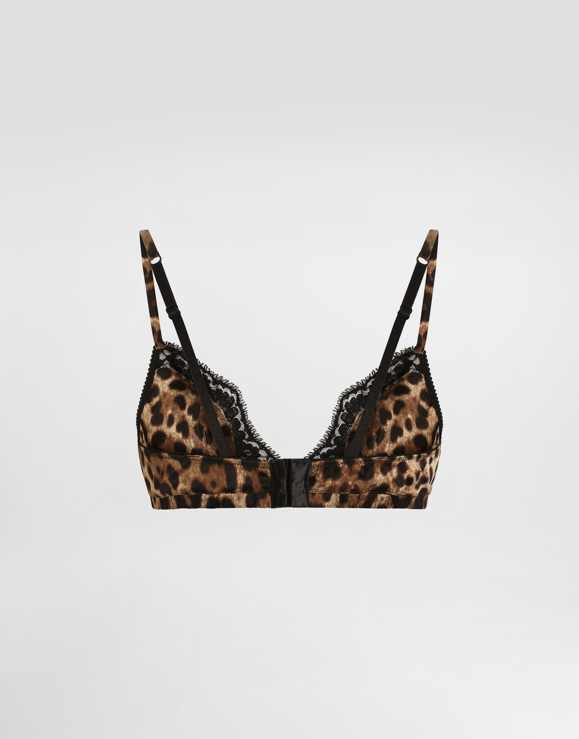  Dolce & Gabbana Sujetador De Copa Blanda En Raso Con Estampado De Leopardo Y Encaje - Mujer Lingerie Estampado Animal Raso 1 