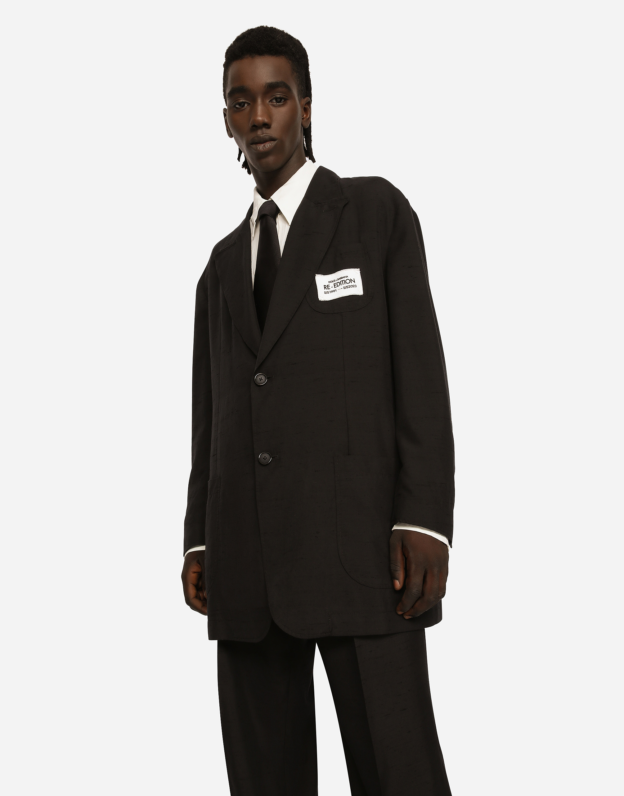 DOLCE & GABBANA OVERSIZE SHANTUNG SILK AND COTTON JACKET