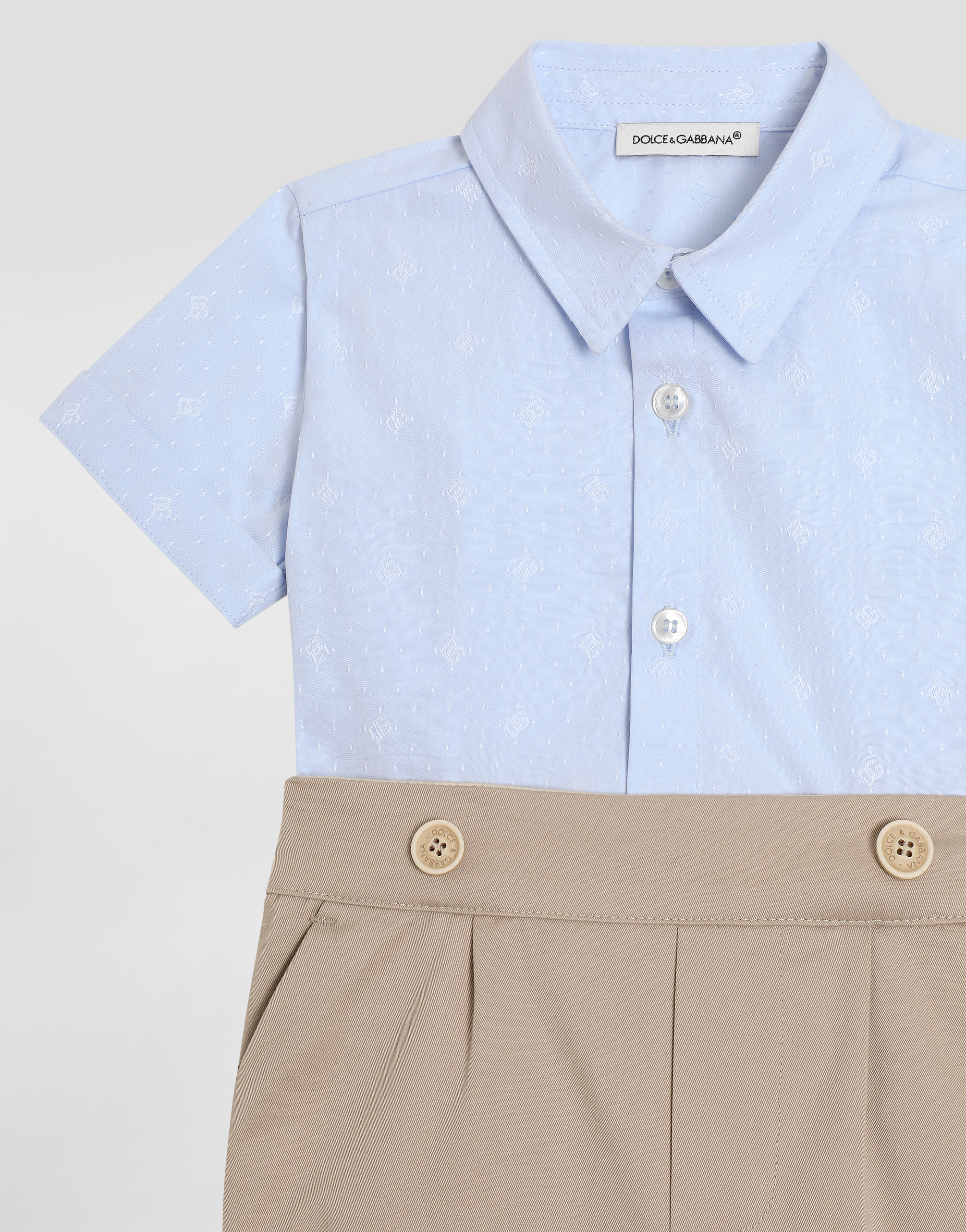  Dolce & Gabbana Strampler Aus Gabardine Und Jacquard Mit Dg-logo Und Punkten Mit Patch - Mann Geschenk-set Und Body Mehrfarbig 6/9 Months 