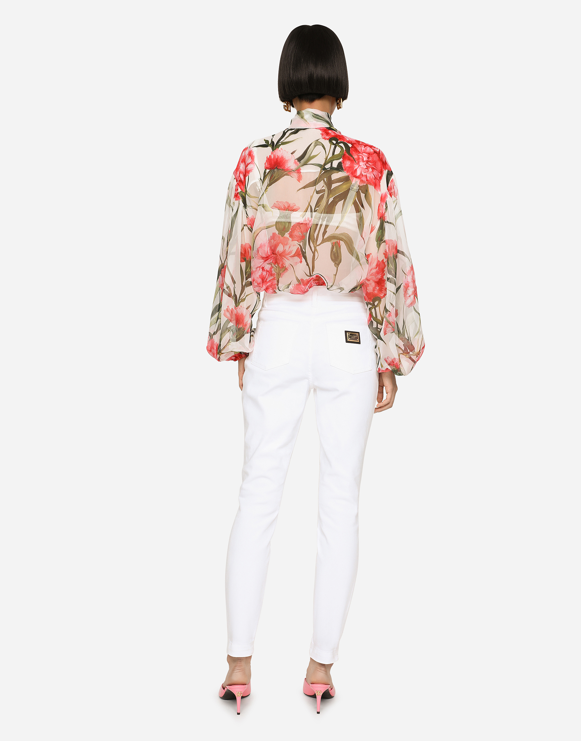 Shop Dolce & Gabbana White Denim Audrey Jeans In Multicolor