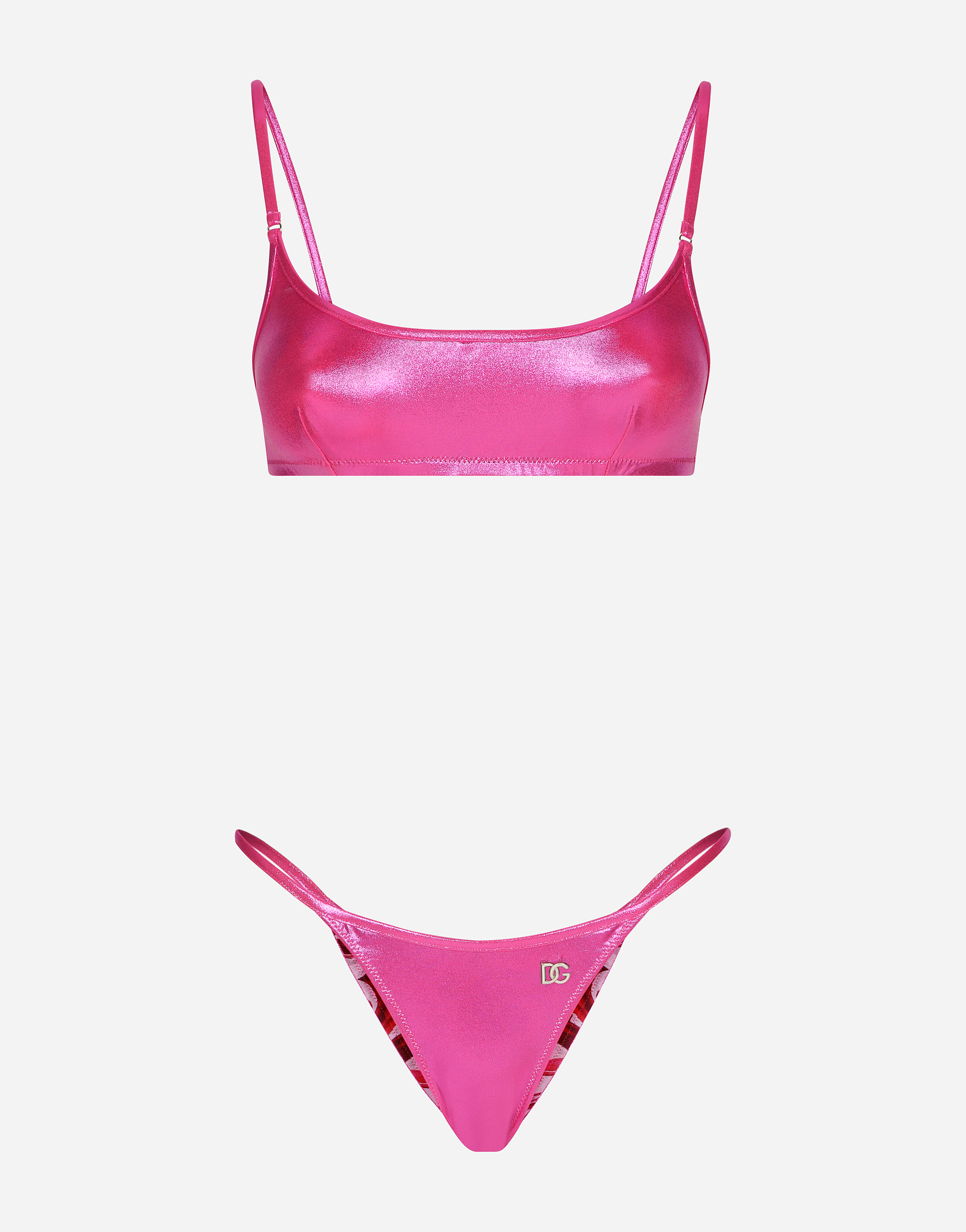 Laminated Bralette Bikini Top In Pink For Women Dolce Gabbana laminated-bralette-bikini-top-in-pink-for-women-dolce-gabbana
