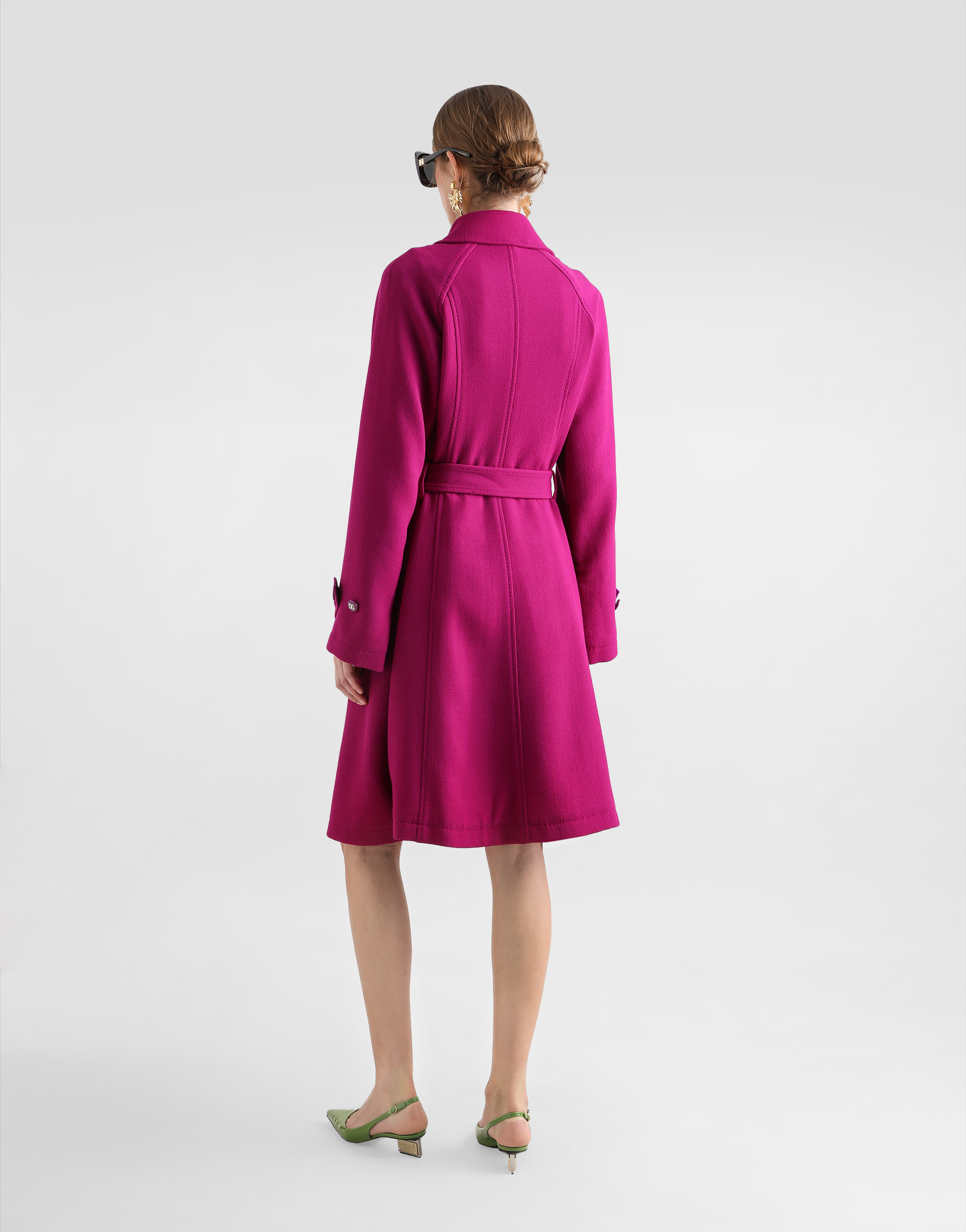 Dolce & Gabbana Belted Coat In Multicolor